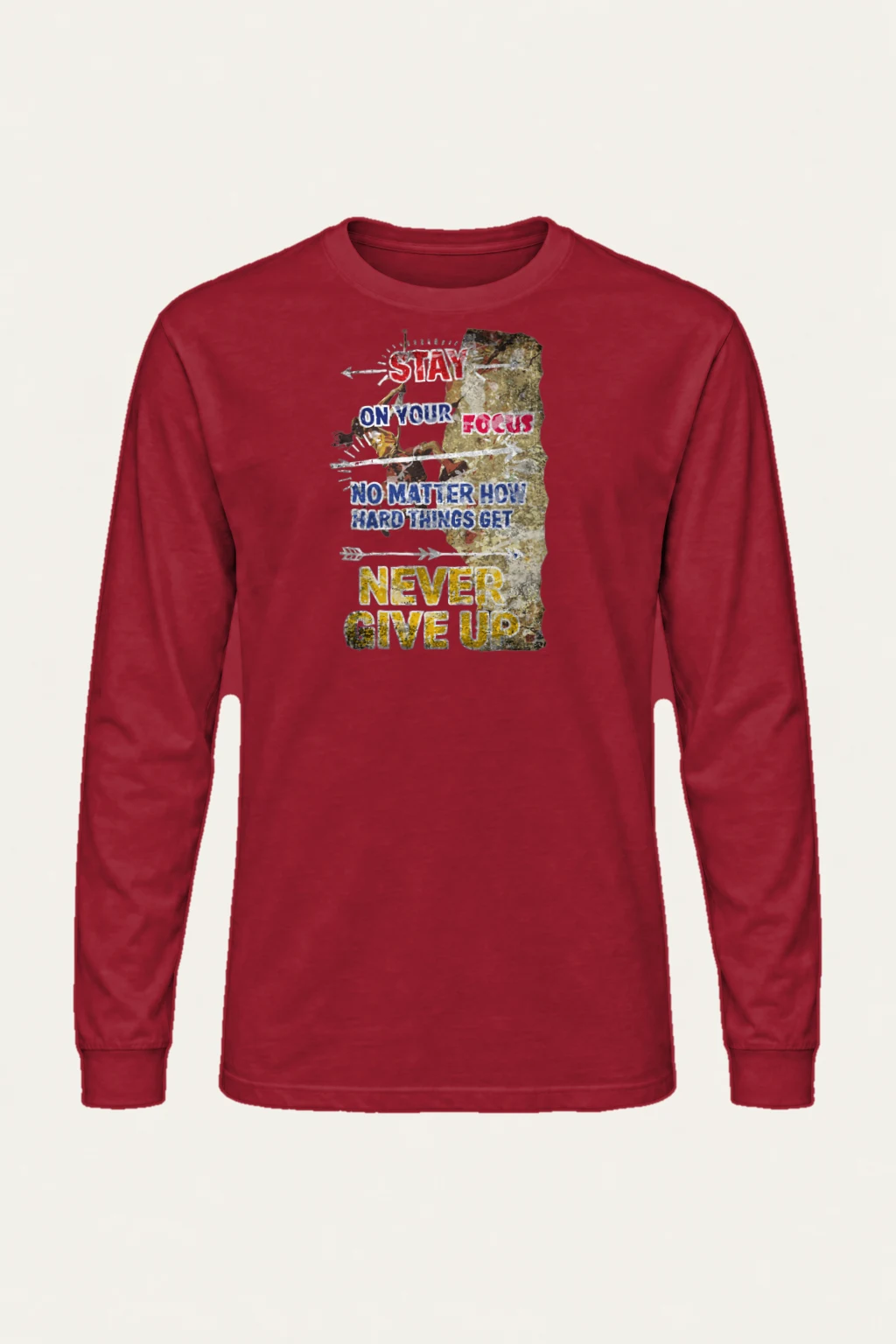 "Never Give Up" Unisex Longsleeve T-shirt | Gildan 2400