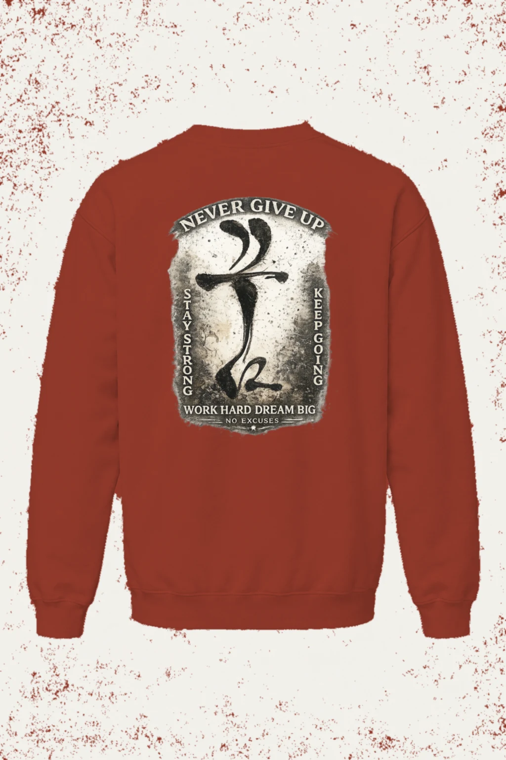 "Never Give Up" Unisex Sponge Fleece Crewneck Sweatshirt | Bella + Canvas 3901