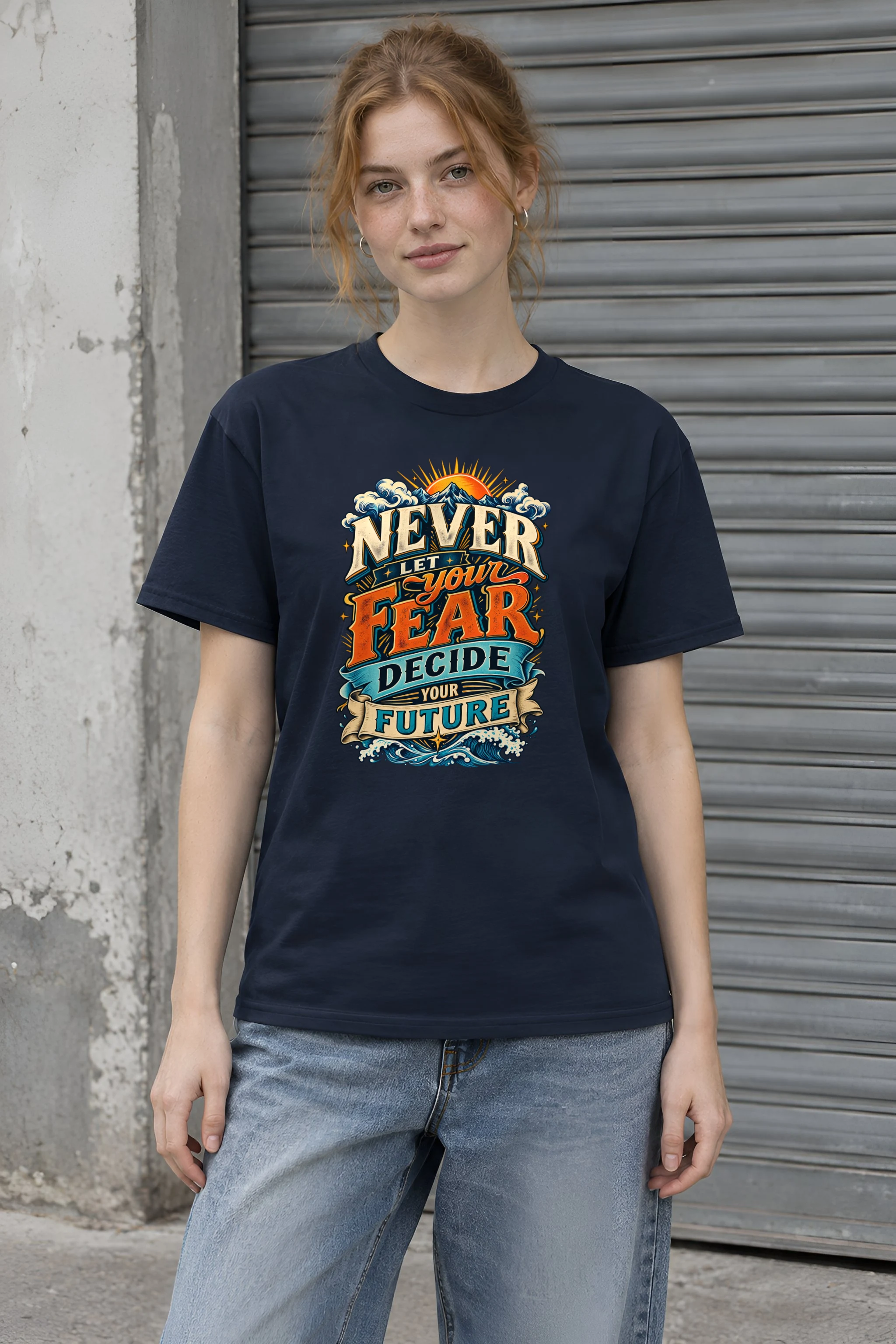 "Future Not Fear" Heavyweight Unisex Crewneck T-shirt