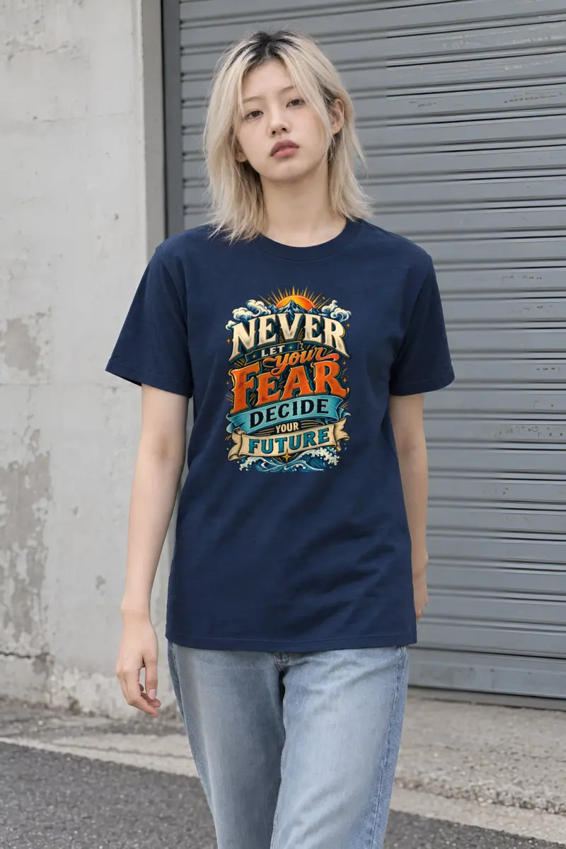 "Future Not Fear" Heavyweight Unisex Crewneck T-shirt