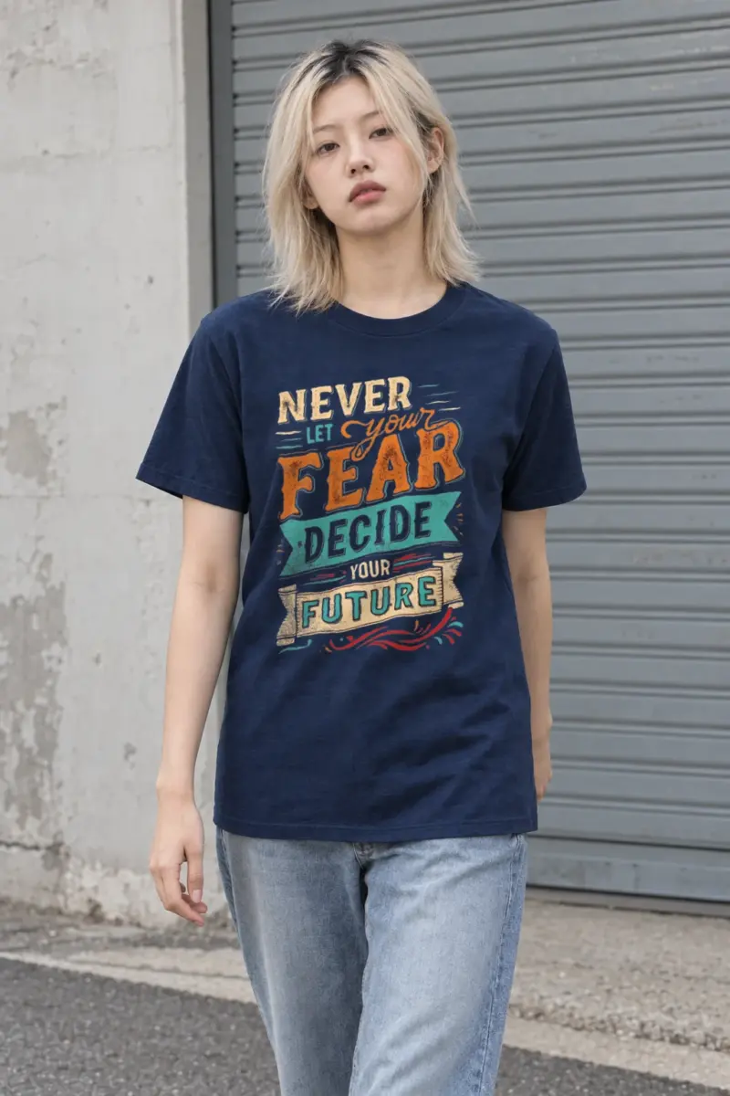 "Never Let Fear" Heavyweight Unisex Crewneck T-shirt | Gildan 5000