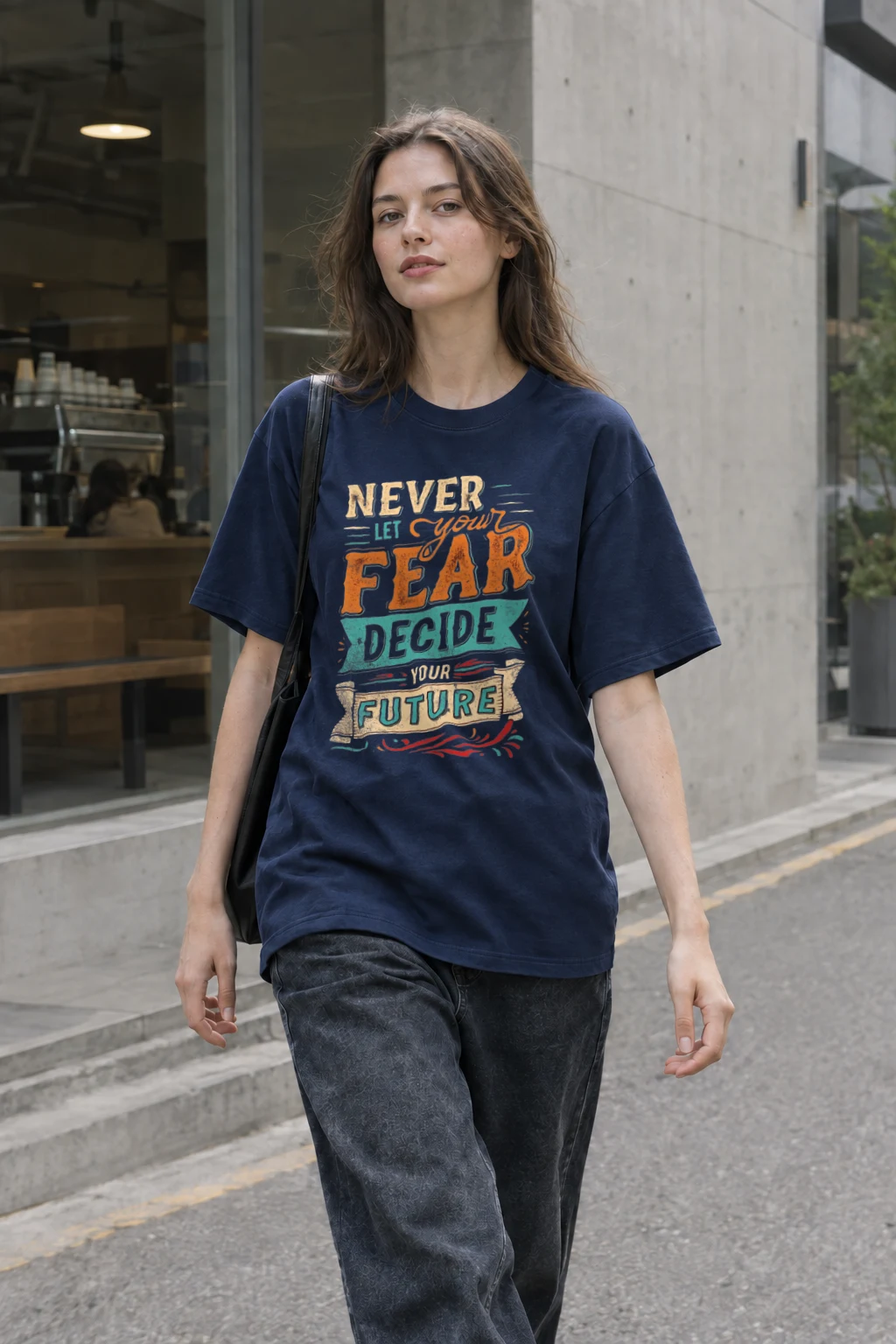 "Never Let Fear" Heavyweight Unisex Crewneck T-shirt | Gildan 5000