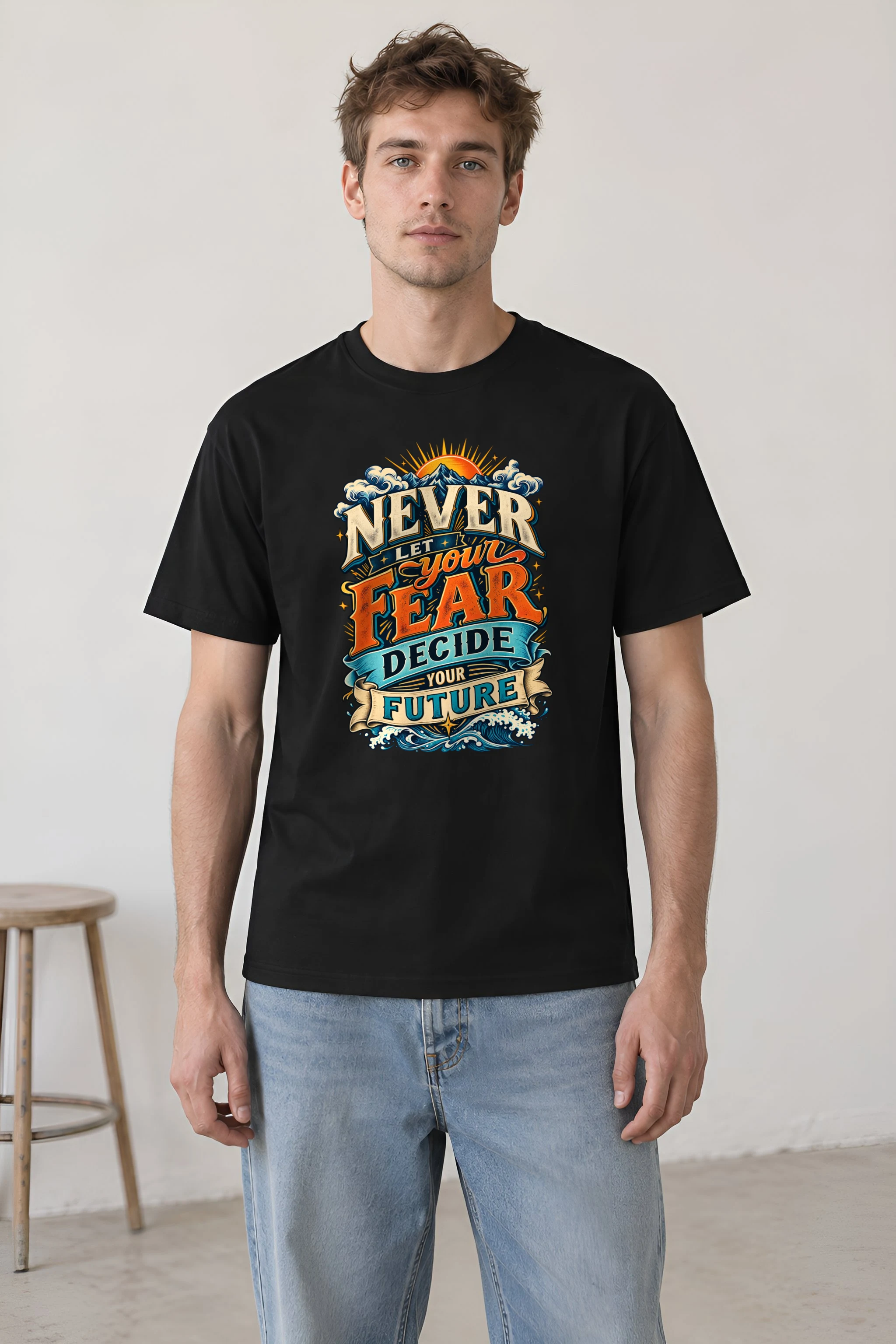 "Future Not Fear" Heavyweight Unisex Crewneck T-shirt