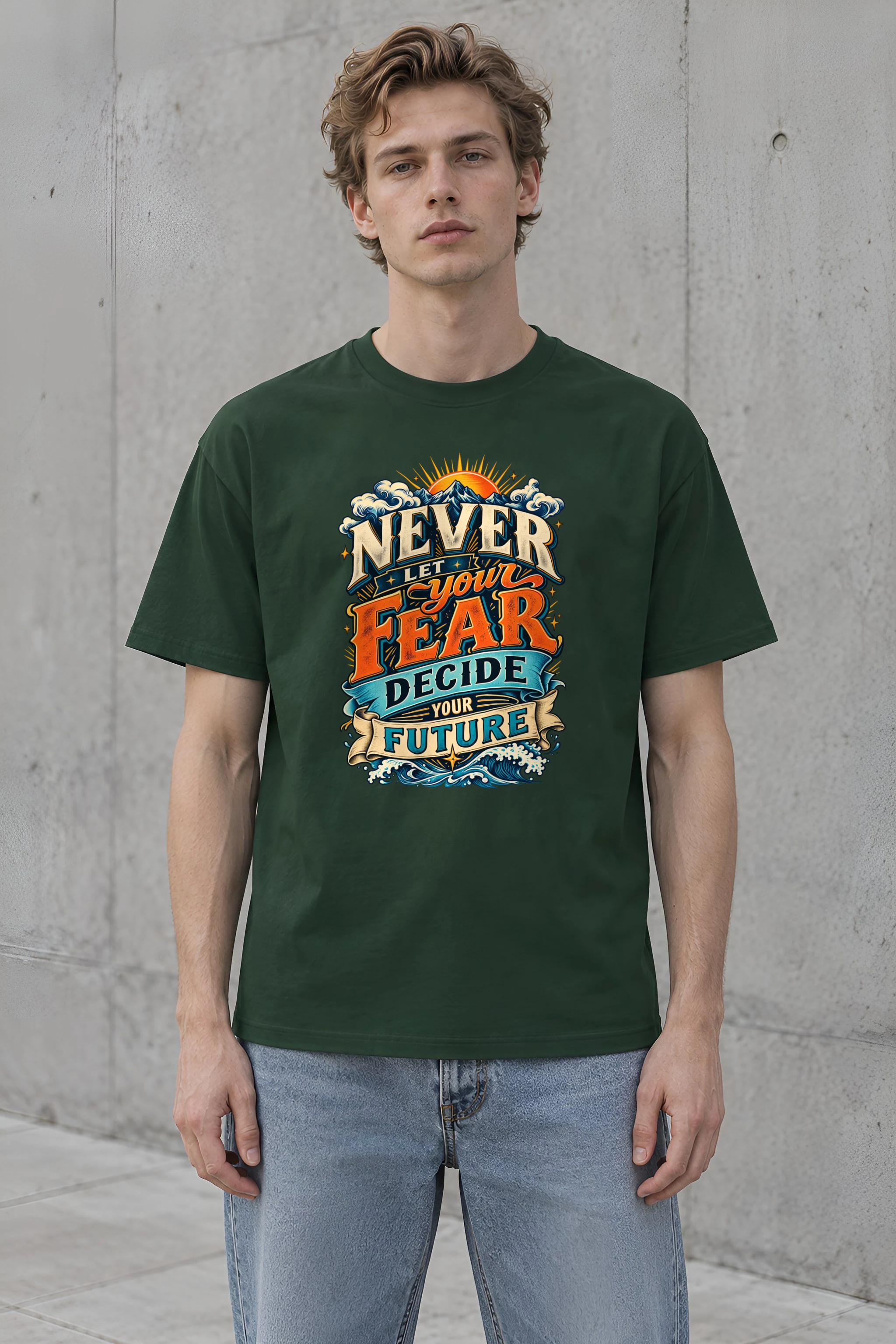 "Future Not Fear" Heavyweight Unisex Crewneck T-shirt