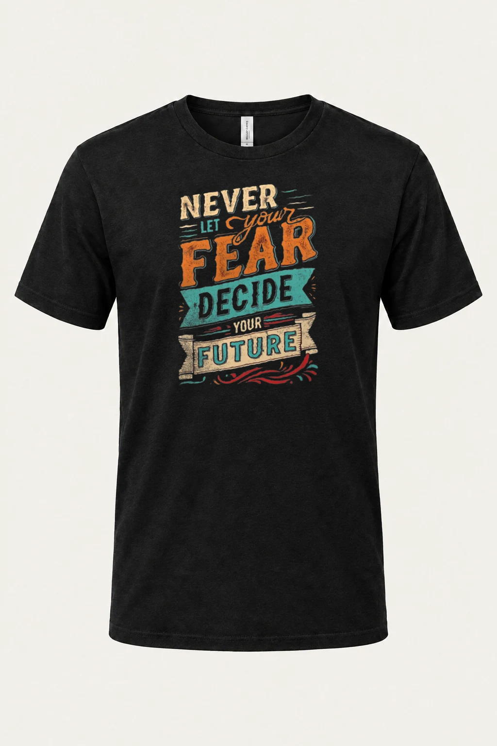 "Never Let Fear" Heavyweight Unisex Crewneck T-shirt | Gildan 5000
