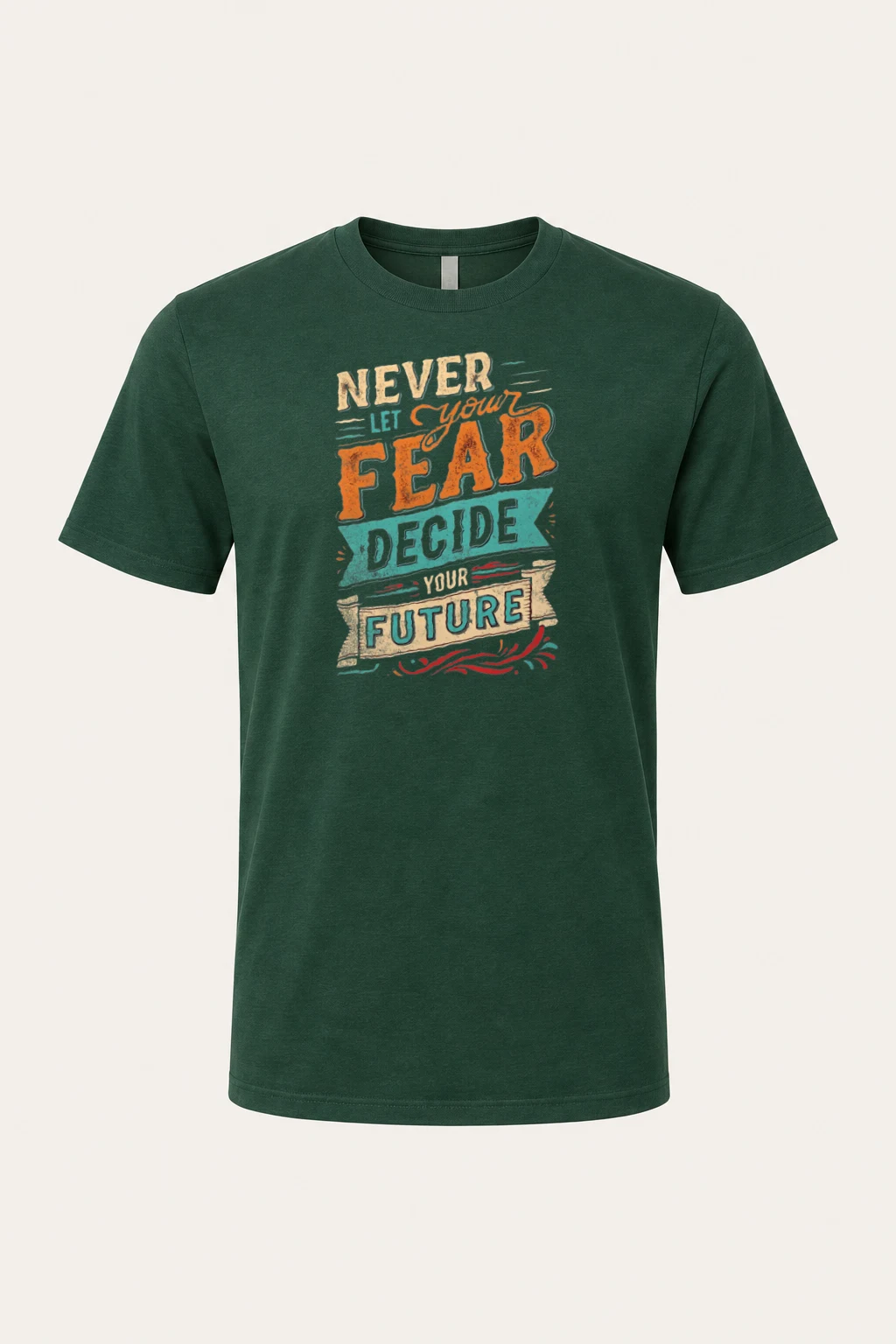 "Never Let Fear" Heavyweight Unisex Crewneck T-shirt | Gildan 5000