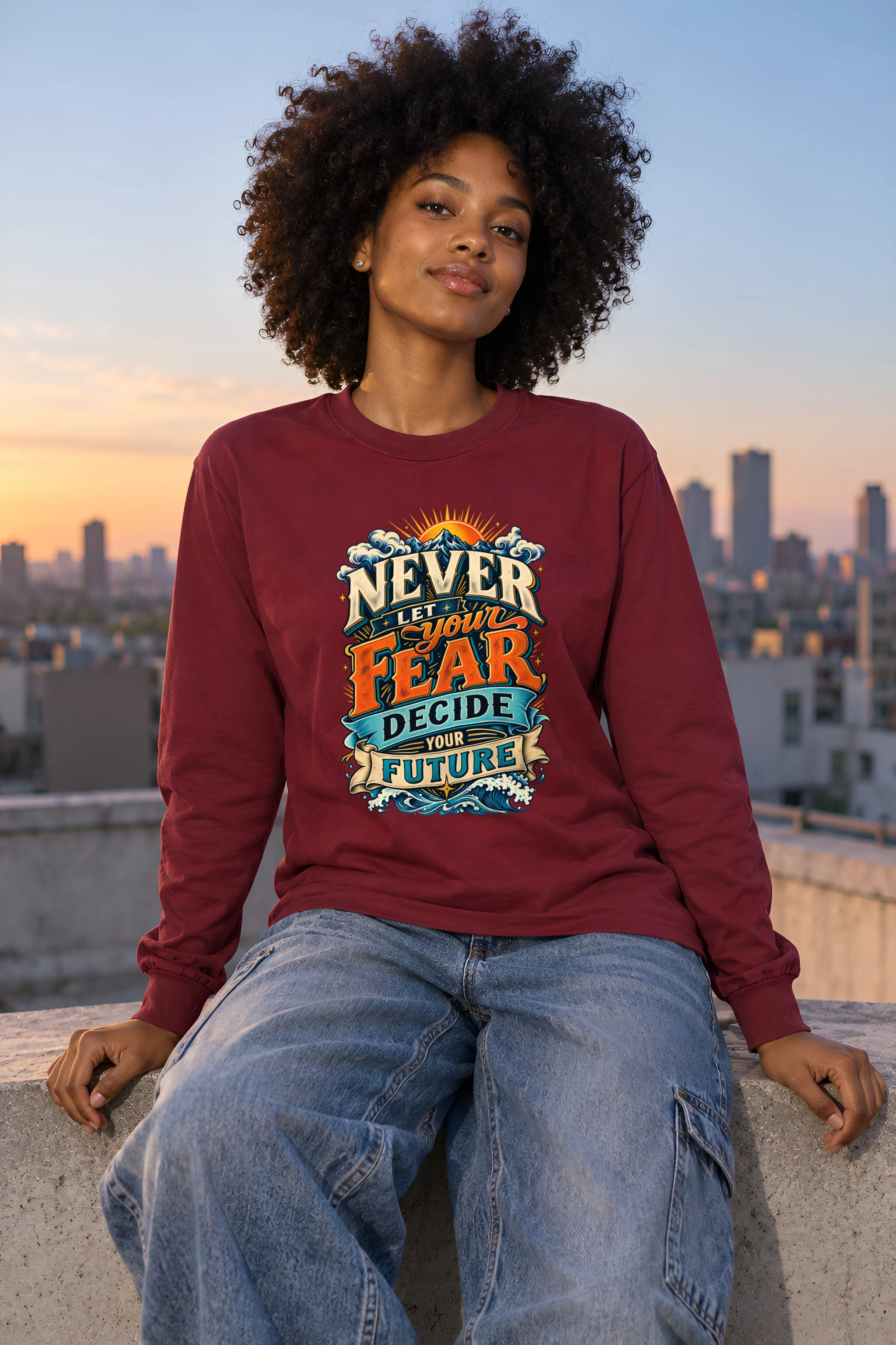 "Fear and Future Mountains" Unisex Longsleeve T-shirt