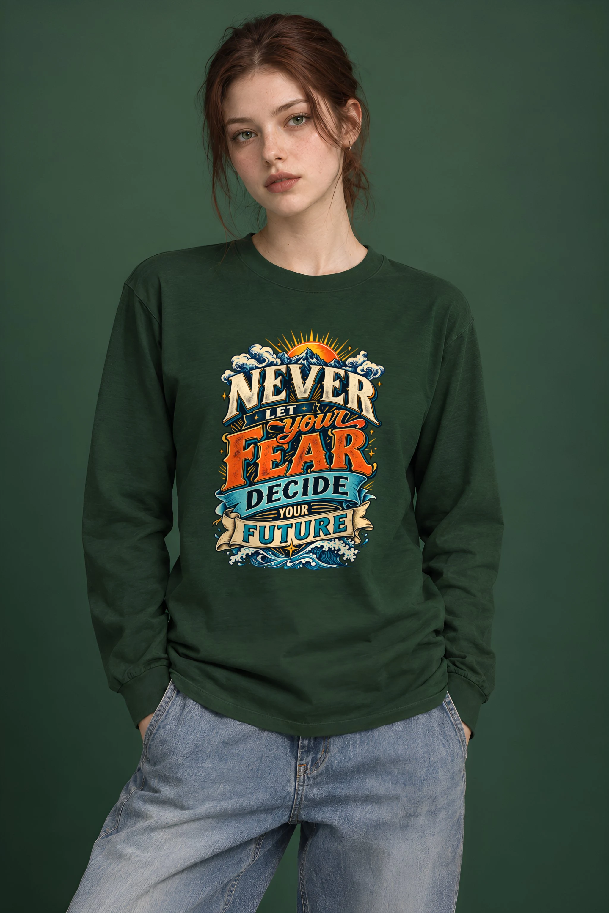"Fear and Future Mountains" Unisex Longsleeve T-shirt