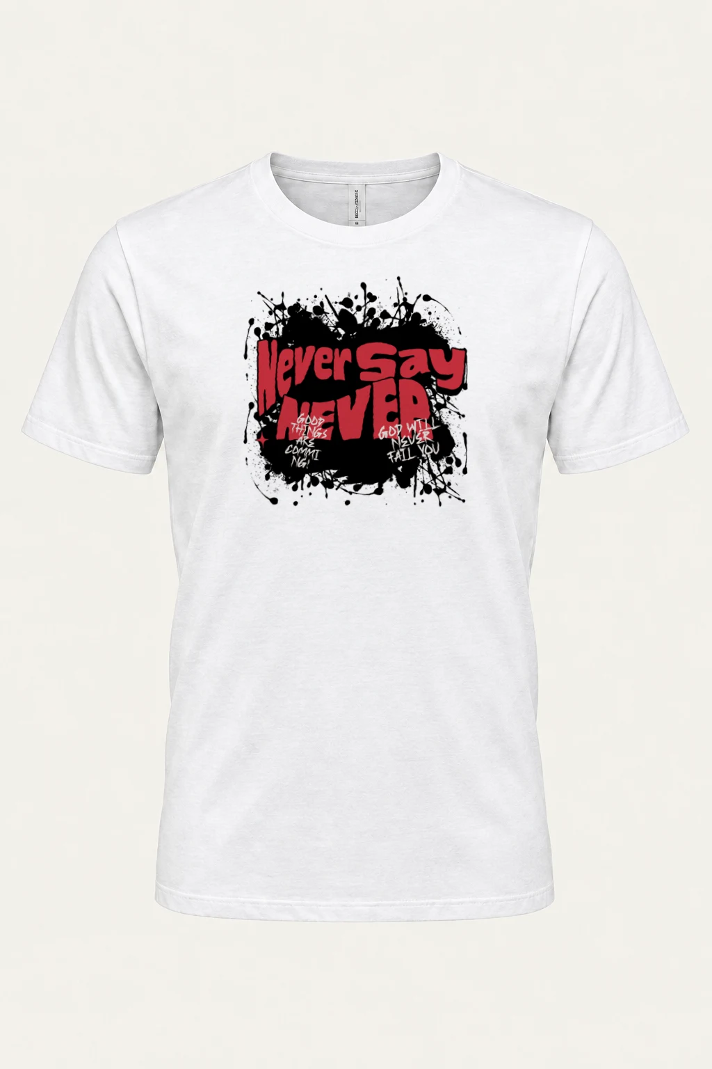 "Never Say Never" Heavyweight Unisex Crewneck T-shirt | Gildan 5000
