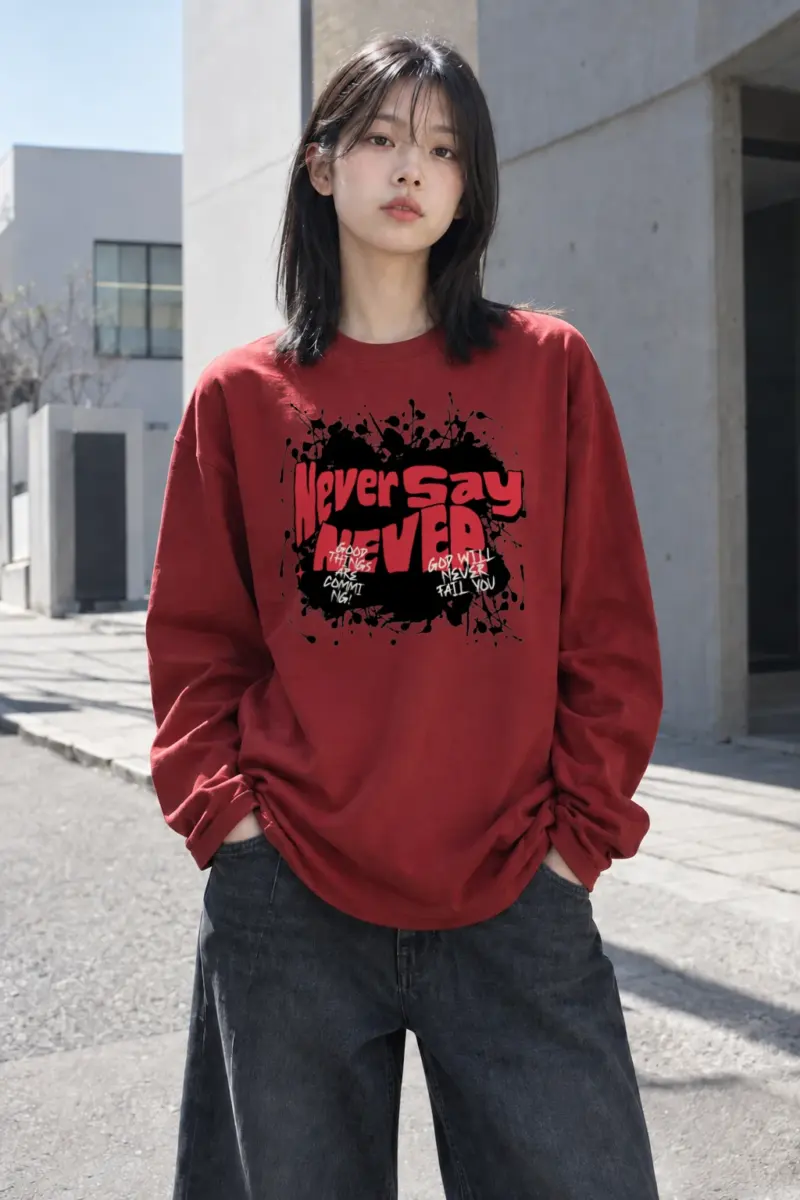 "Never Say Never" Unisex Longsleeve T-shirt | Gildan 2400