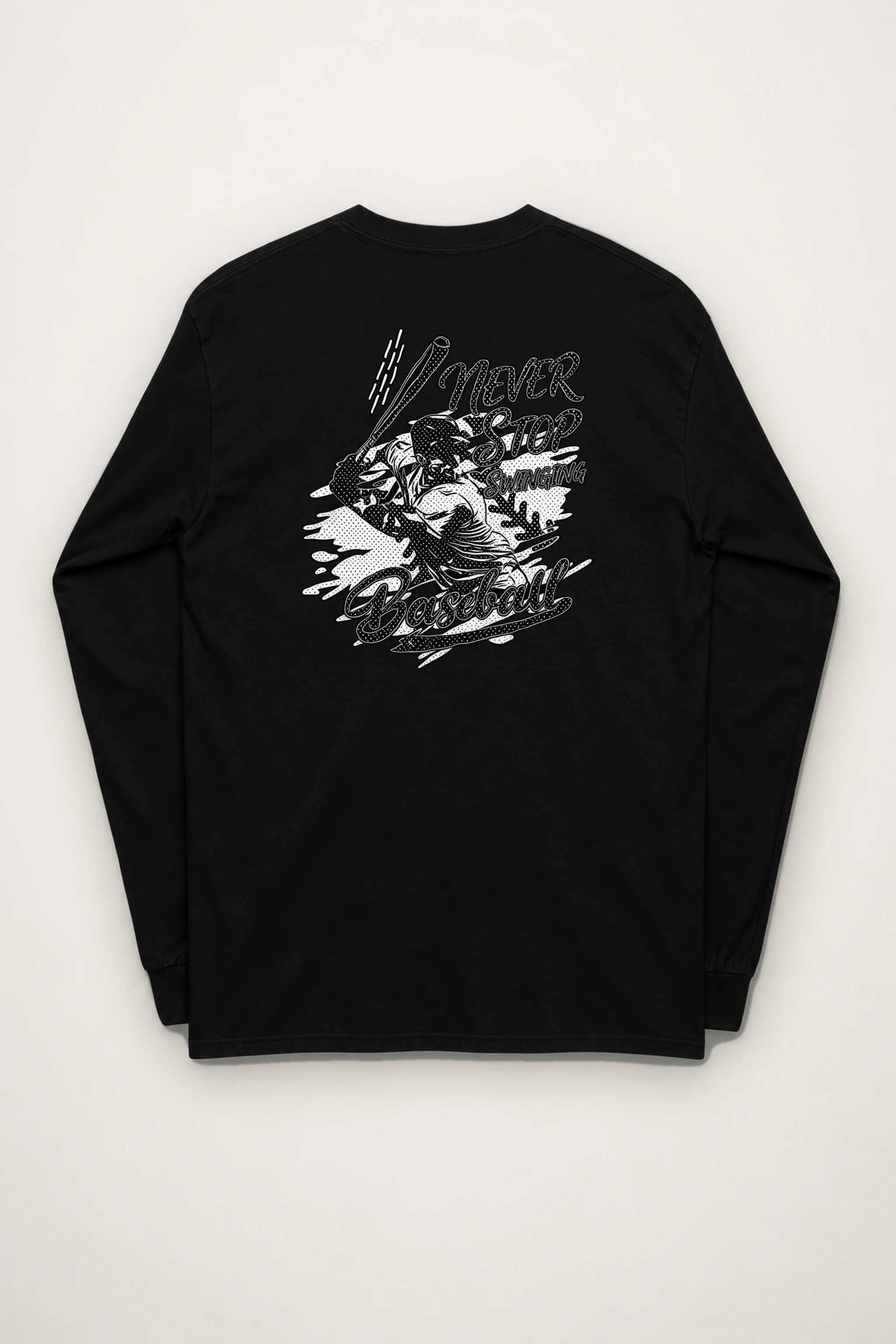 "Never Stop Swinging Baseball" Unisex Longsleeve T-shirt