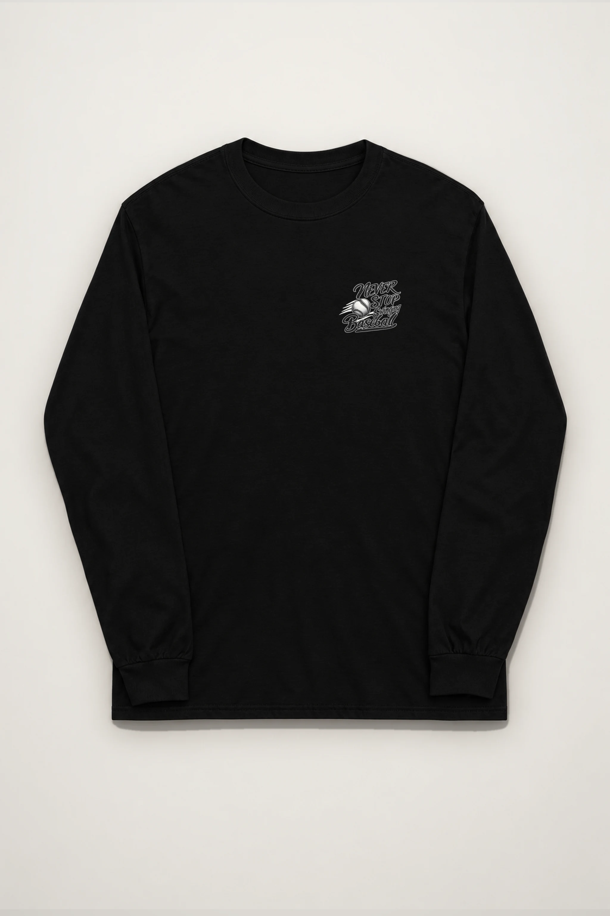 "Never Stop Swinging Baseball" Unisex Longsleeve T-shirt