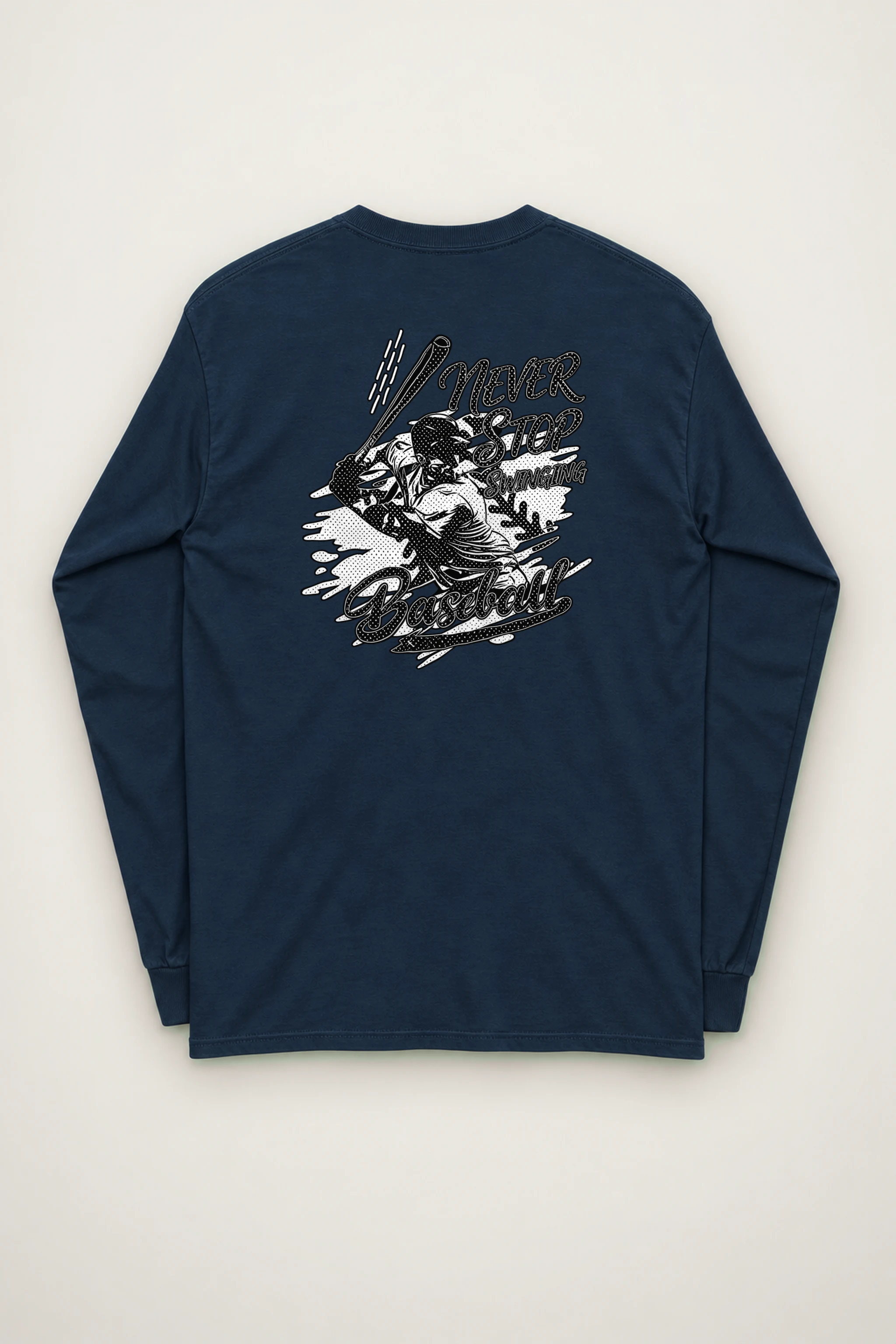 "Never Stop Swinging Baseball" Unisex Longsleeve T-shirt