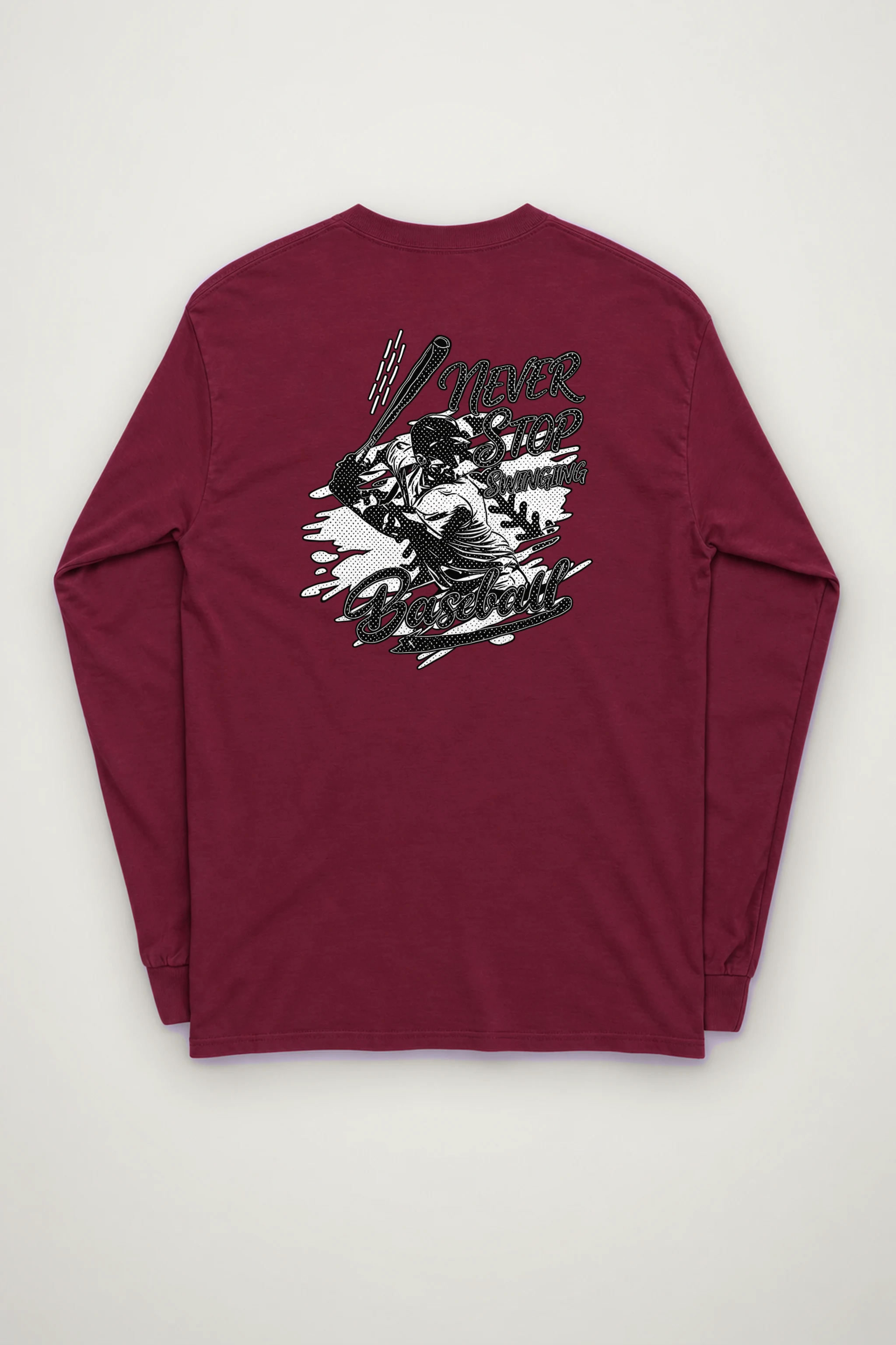 "Never Stop Swinging Baseball" Unisex Longsleeve T-shirt