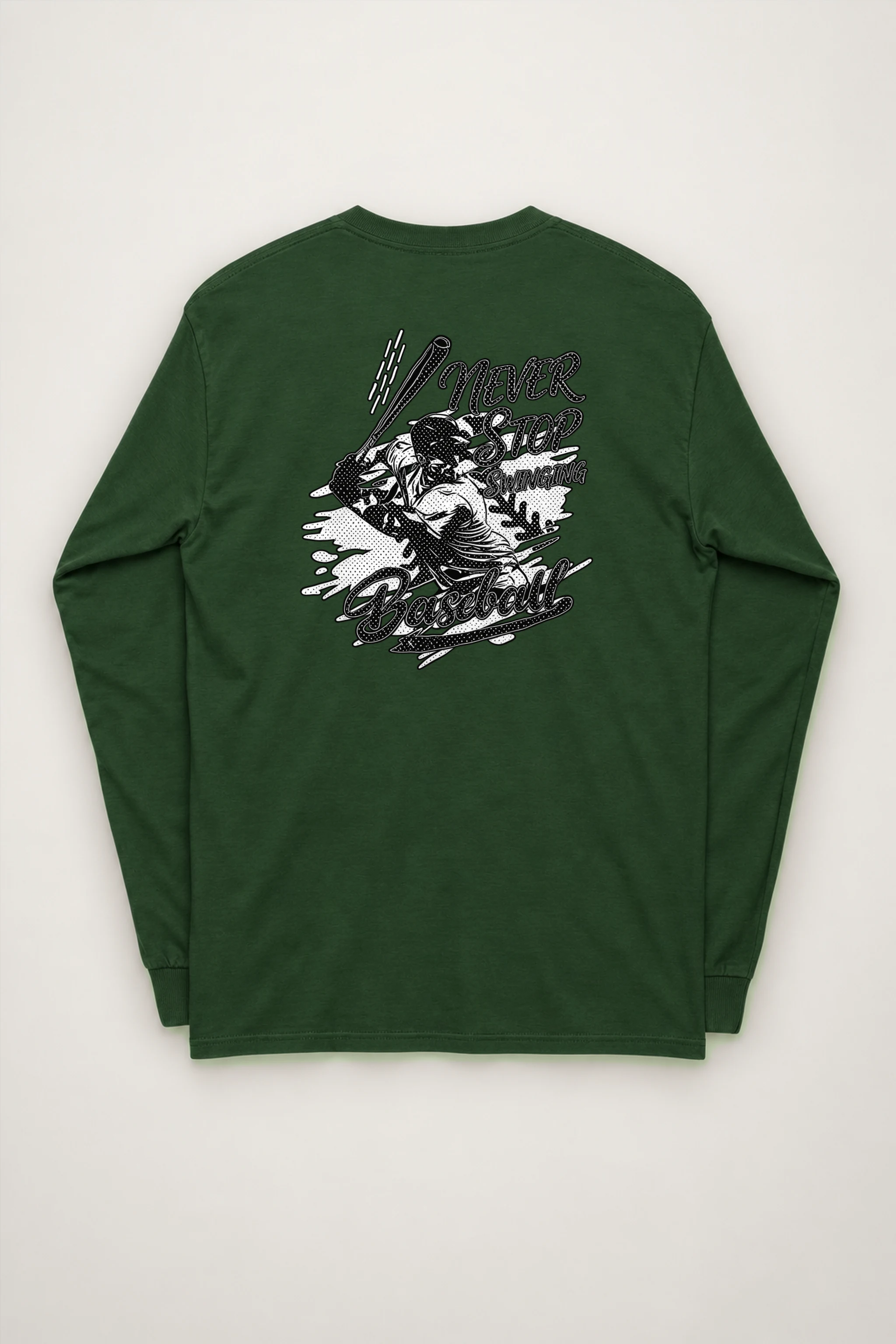 "Never Stop Swinging Baseball" Unisex Longsleeve T-shirt