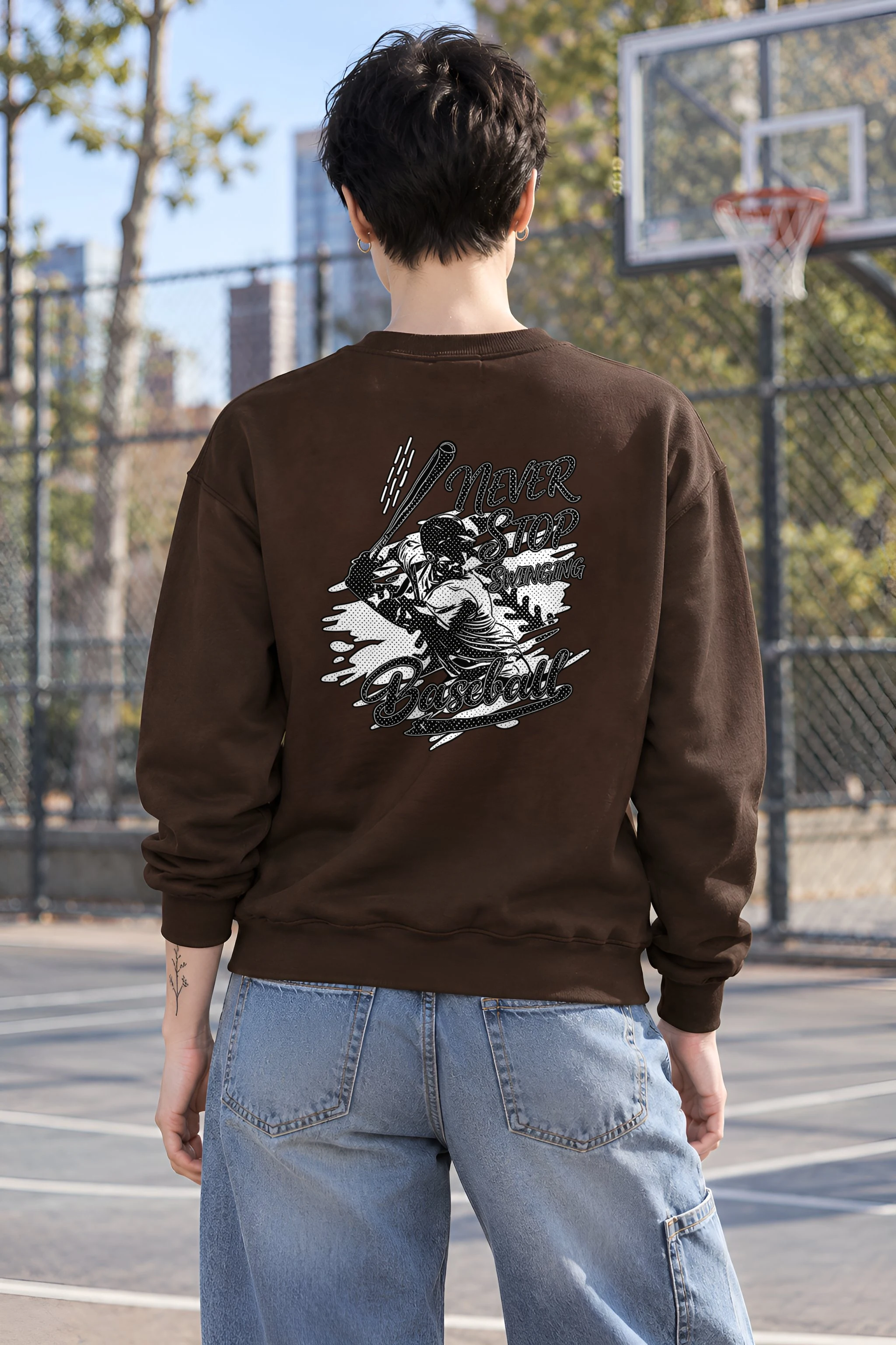 "Never Stop Swinging" 1 Crewneck Sweatshirt