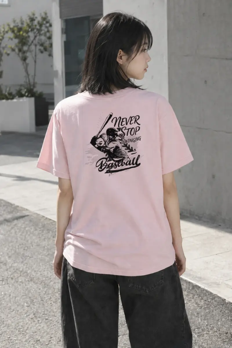 “Never Stop Swinging” Heavyweight Unisex Crewneck T-shirt | Gildan 5000