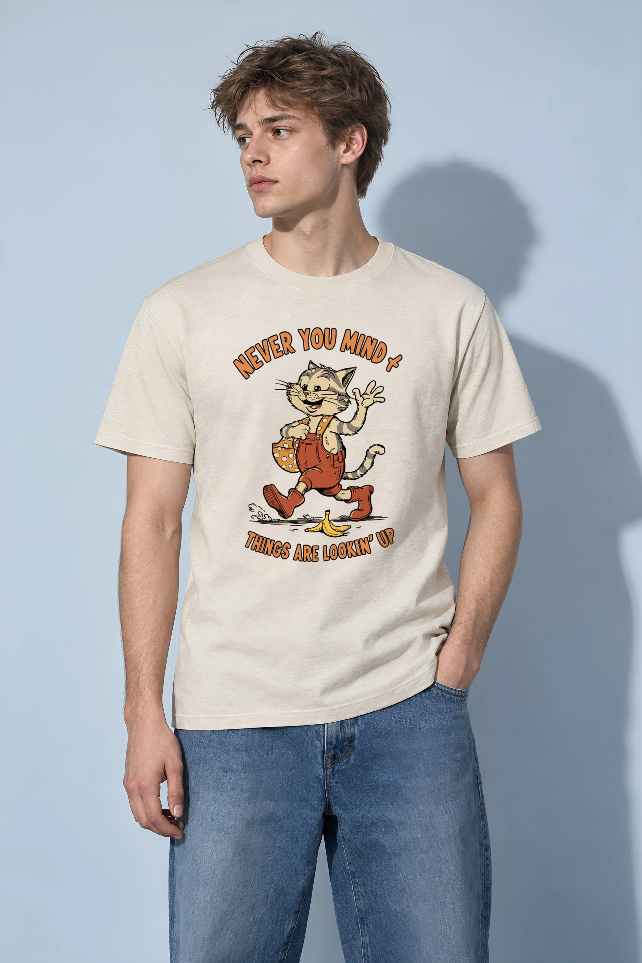 "Never You Mind" Heavyweight Unisex Crewneck T-shirt
