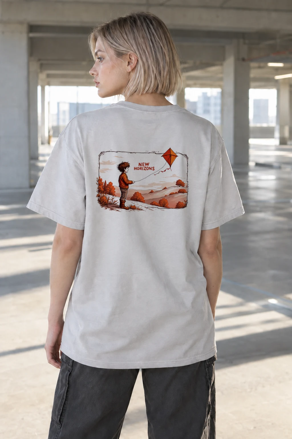 "New Horizons" Heavyweight Unisex Crewneck T-shirt | Gildan 5000
