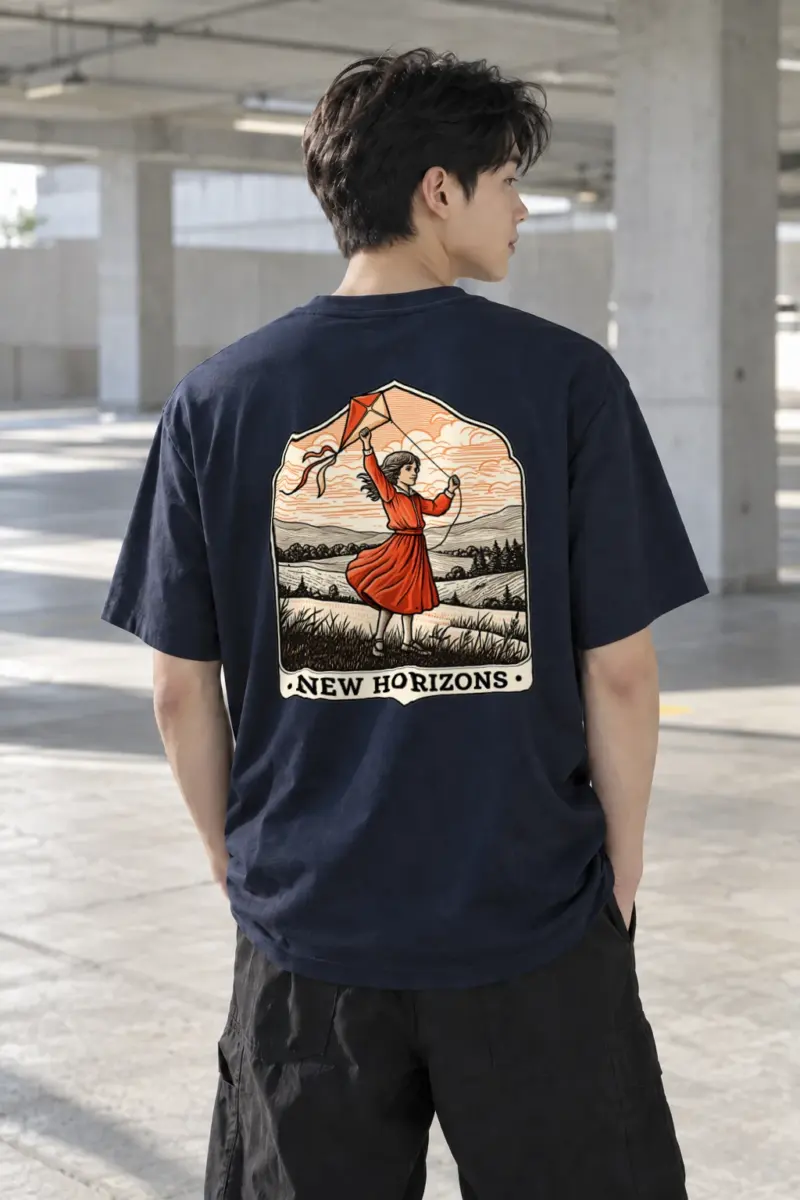 "New Horizons" Heavyweight Unisex Crewneck T-shirt | Gildan 5000