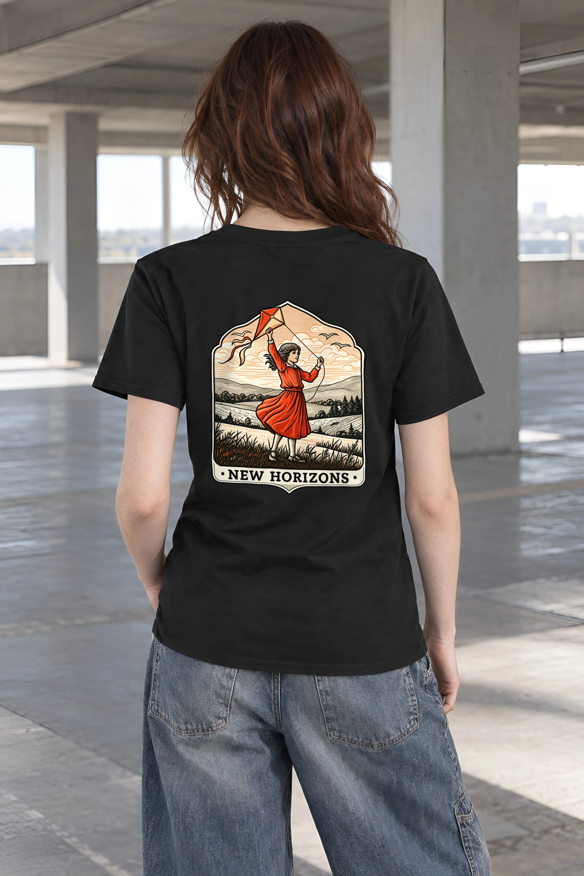 "New Horizons" Heavyweight Unisex Crewneck T-shirt