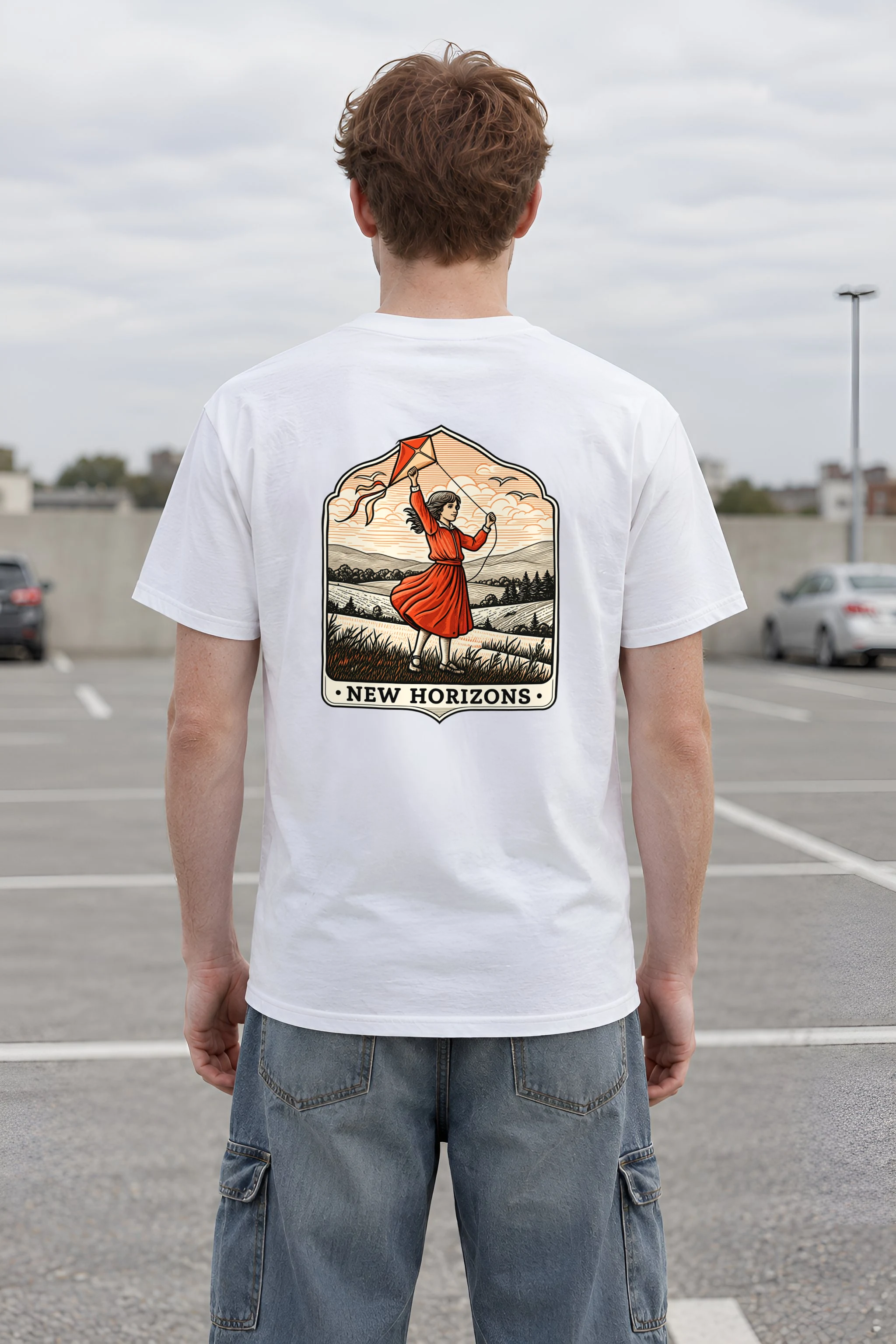 "New Horizons" Heavyweight Unisex Crewneck T-shirt