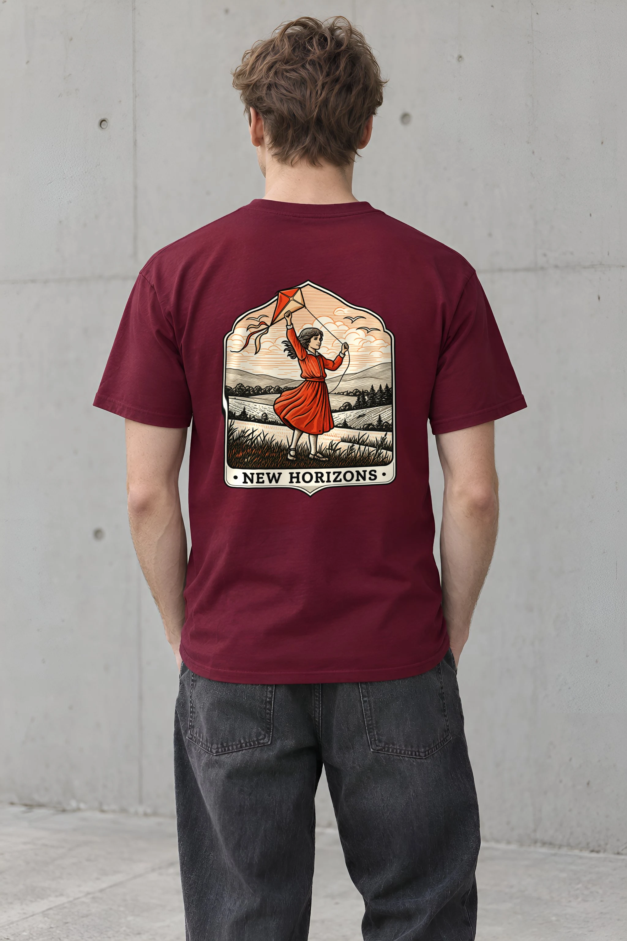 "New Horizons" Heavyweight Unisex Crewneck T-shirt