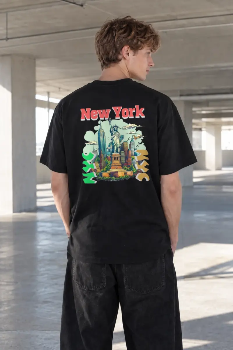 “New York Liberty” Heavyweight Unisex Crewneck T-shirt | Gildan 5000