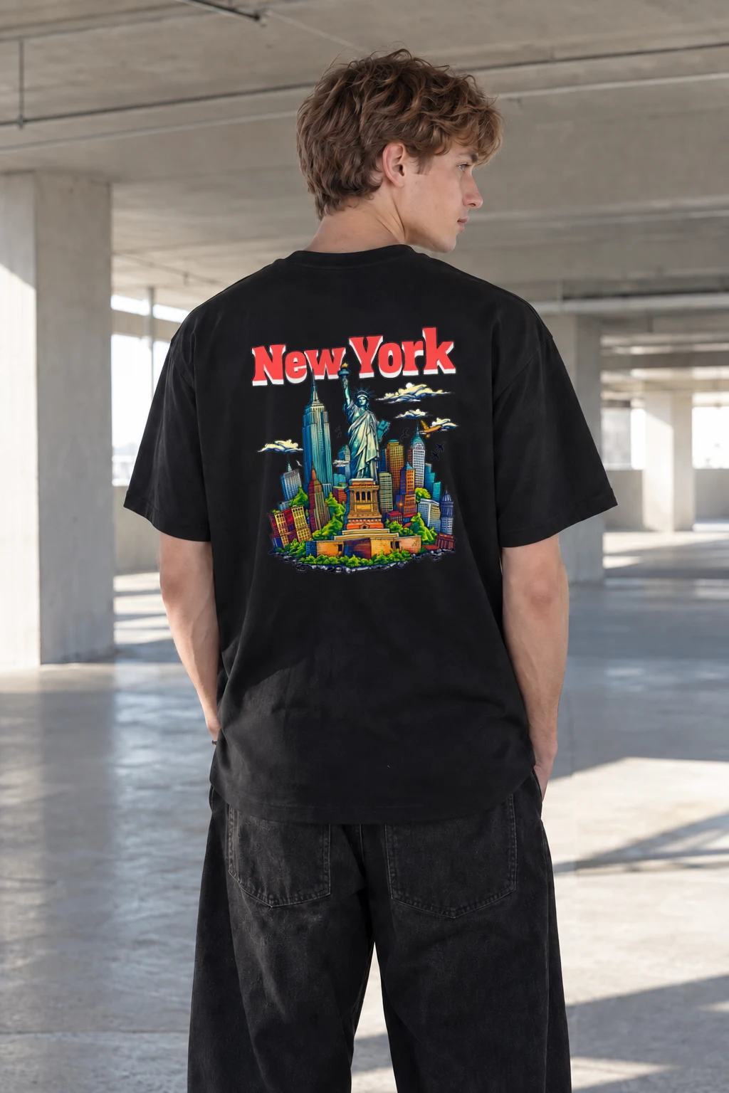 "New York Liberty" Heavyweight Unisex Crewneck T-shirt | Gildan 5000