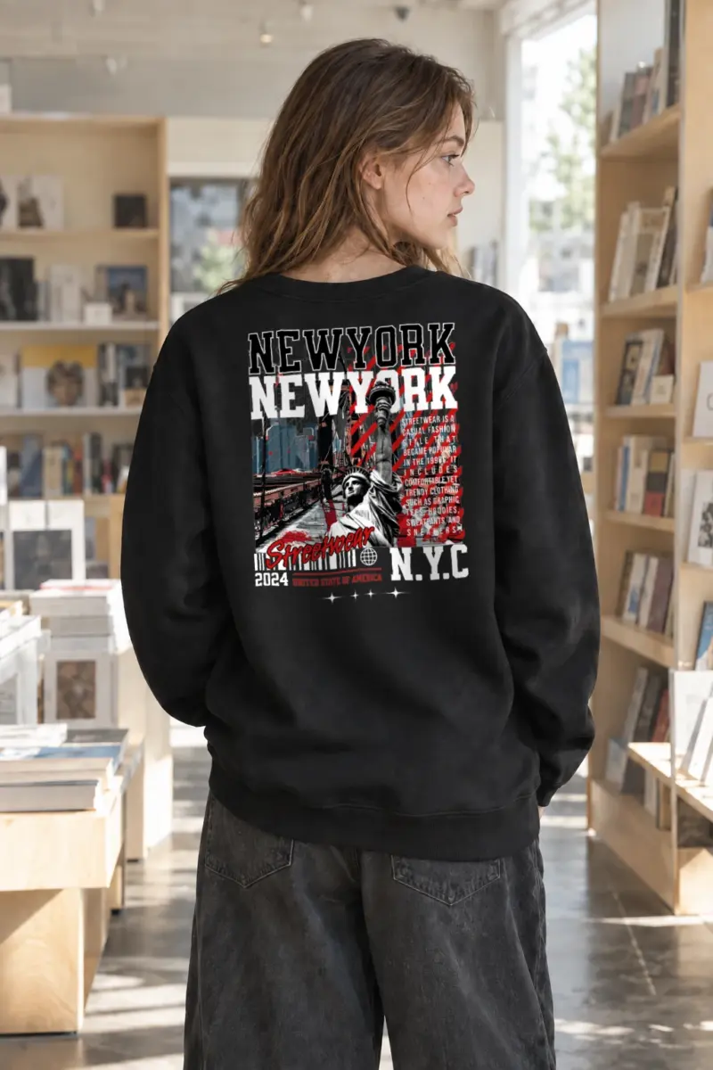 “New York Streetwear” Heavy Blend Unisex Crewneck Sweatshirt | Gildan 18000