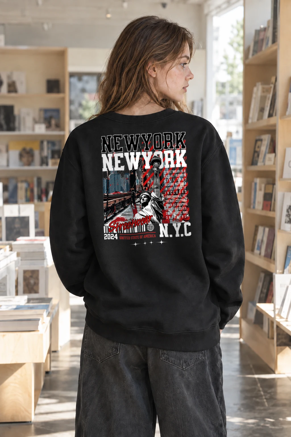 "New York Streetwear" Heavy Blend Unisex Crewneck Sweatshirt | Gildan 18000