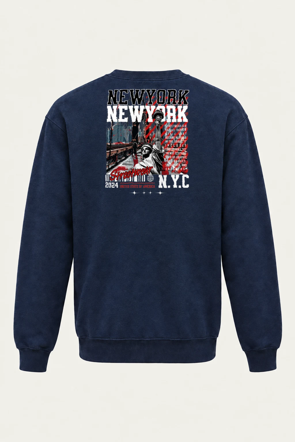 "New York Streetwear" Heavy Blend Unisex Crewneck Sweatshirt | Gildan 18000