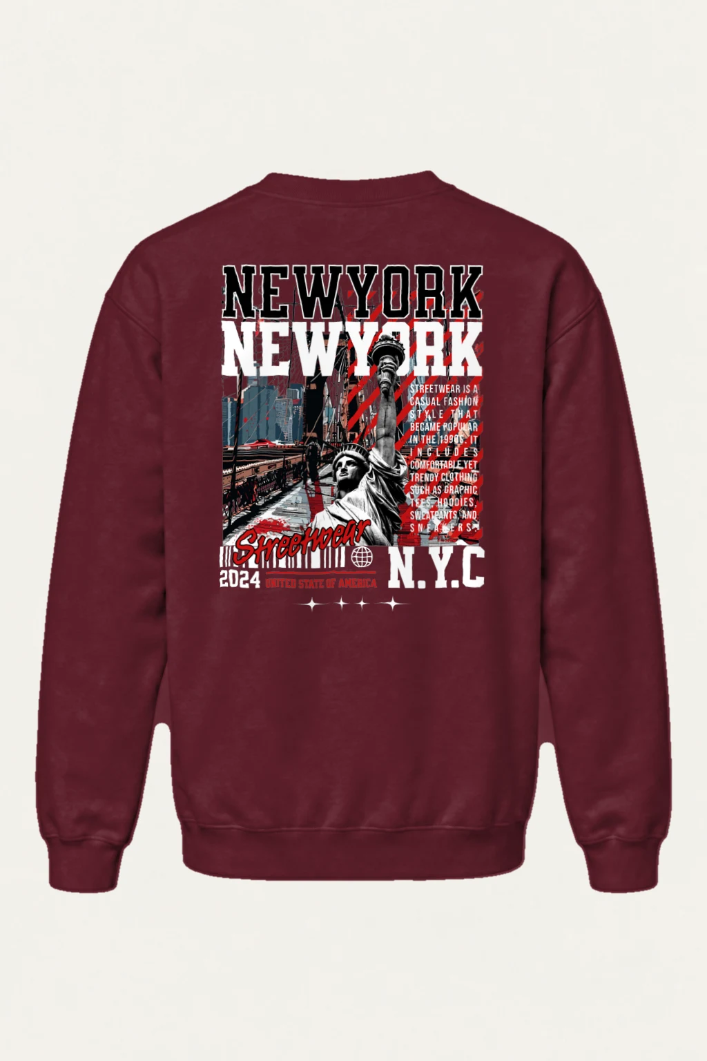 "New York Streetwear" Heavy Blend Unisex Crewneck Sweatshirt | Gildan 18000