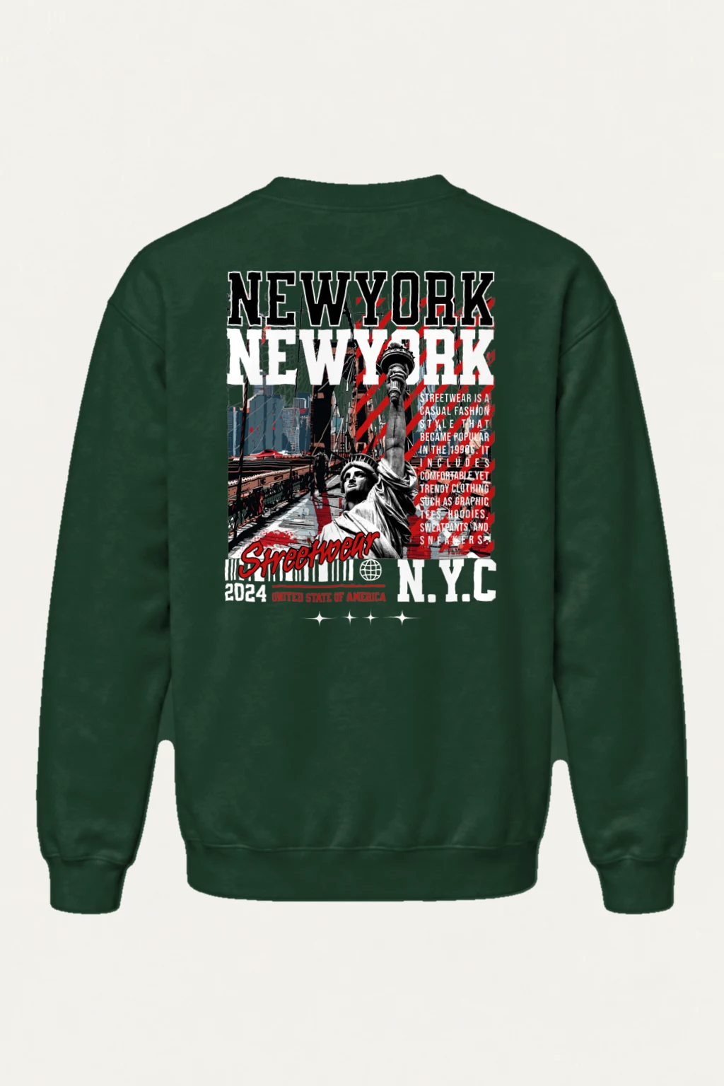 "New York Streetwear" Heavy Blend Unisex Crewneck Sweatshirt | Gildan 18000