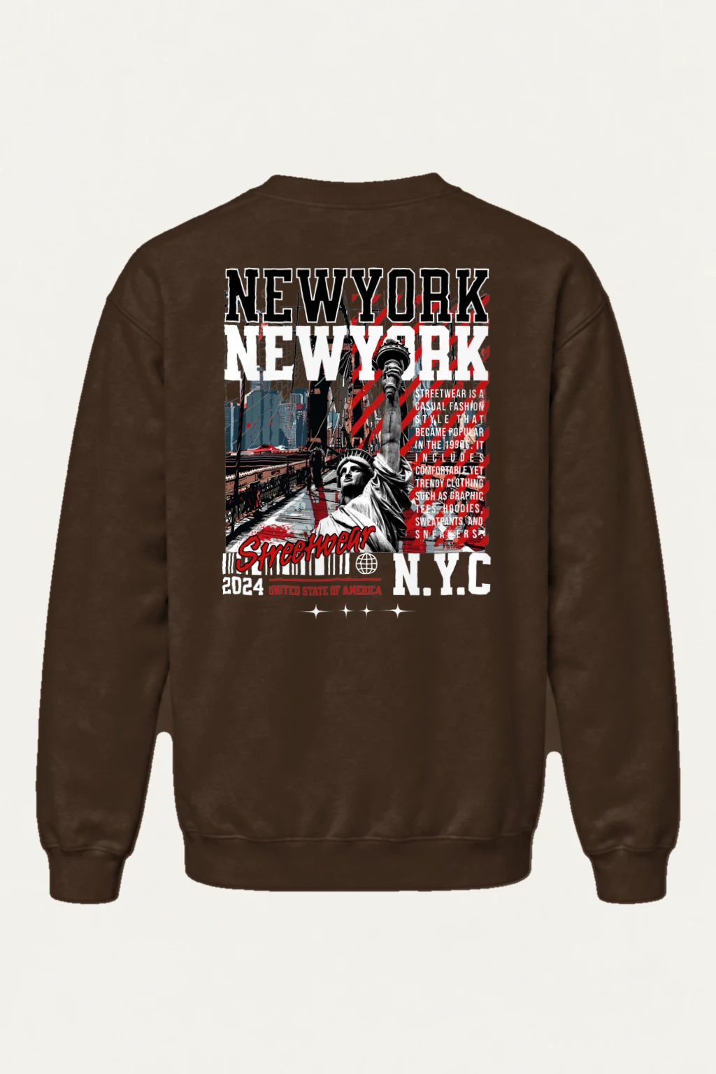 "New York Streetwear" Heavy Blend Unisex Crewneck Sweatshirt | Gildan 18000