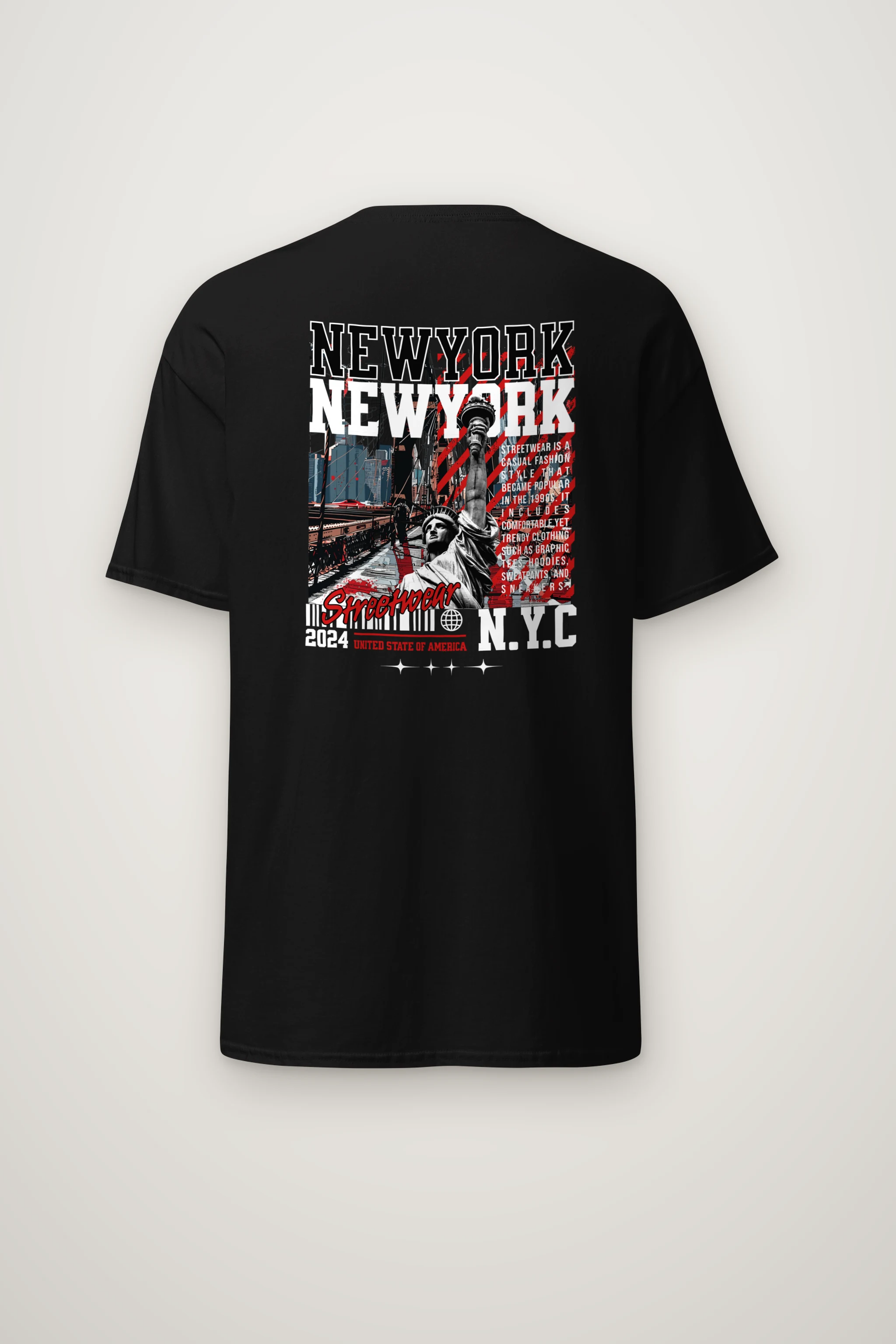 "New York Streetwear" Heavyweight Unisex Crewneck T-shirt