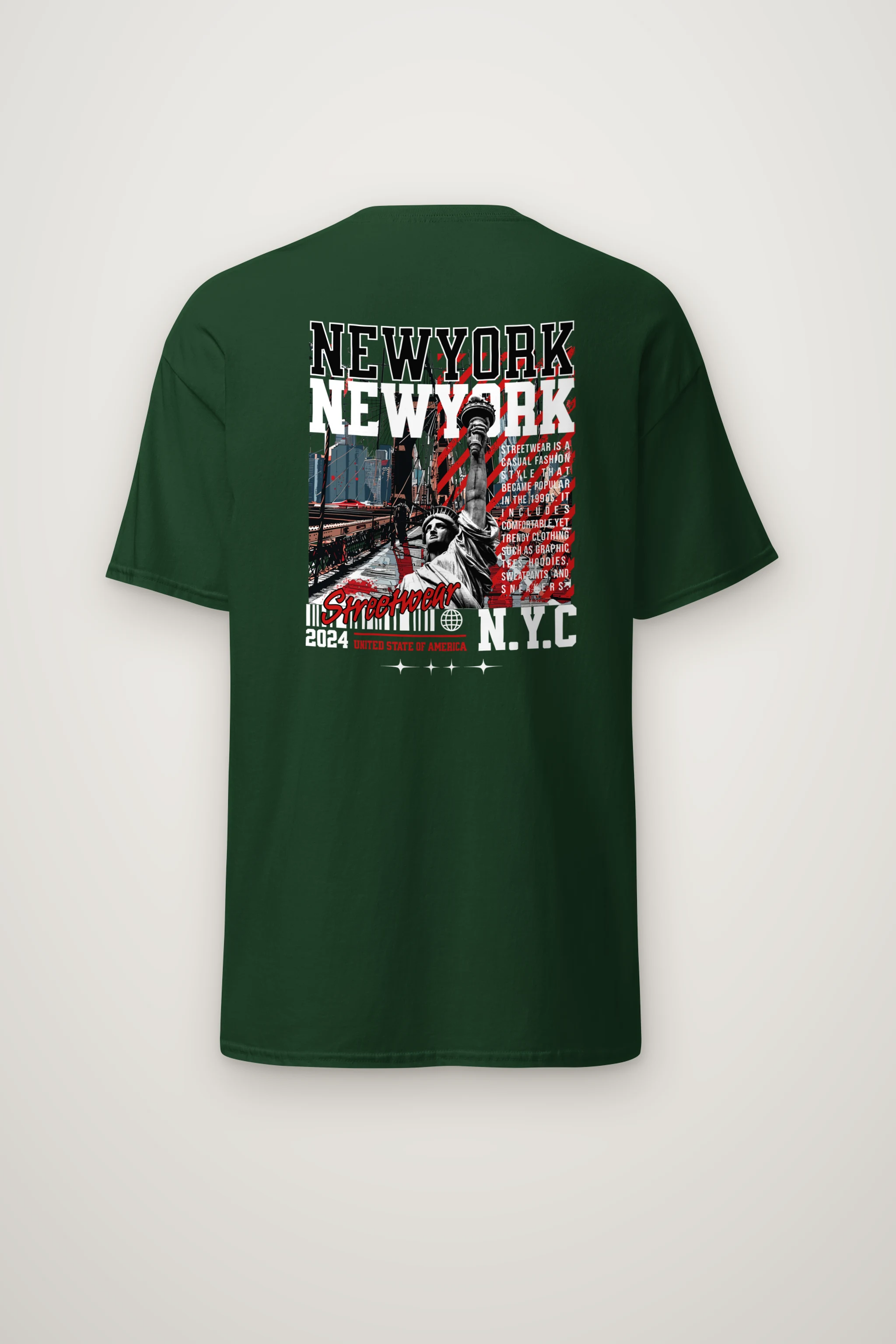 "New York Streetwear" Heavyweight Unisex Crewneck T-shirt