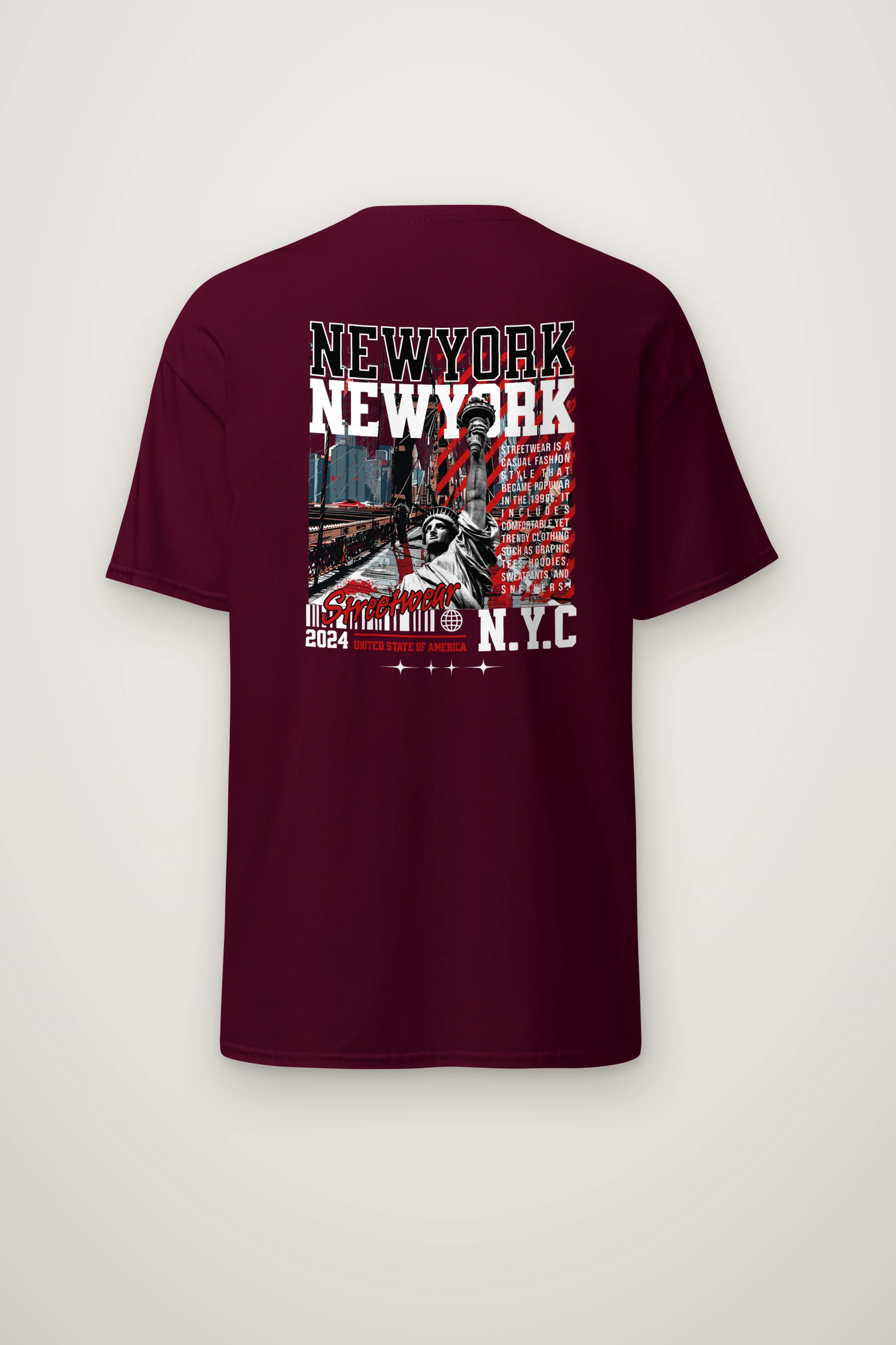 "New York Streetwear" Heavyweight Unisex Crewneck T-shirt