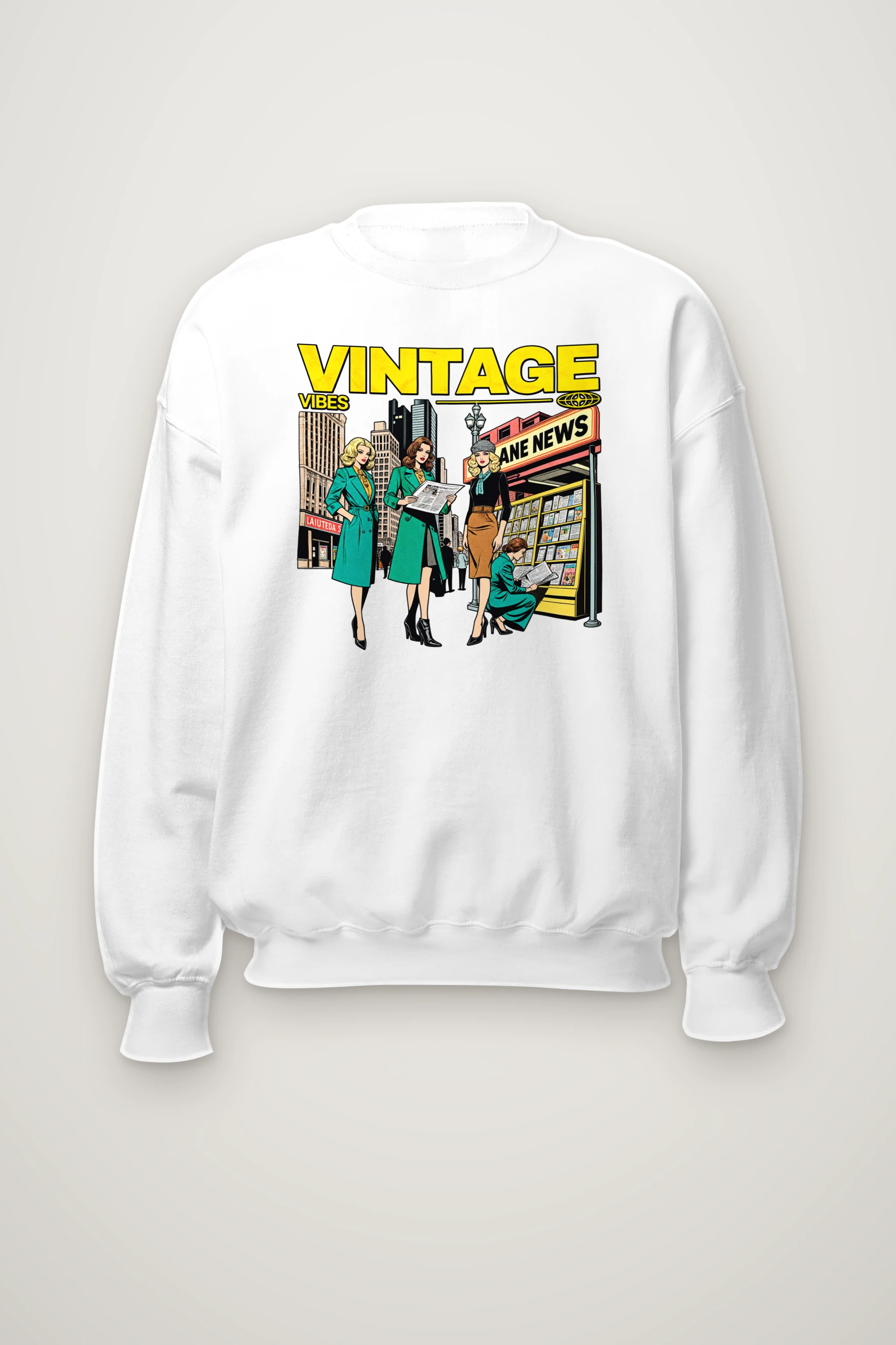 "Newsstand Style Crew" Heavy Blend Unisex Crewneck Sweatshirt