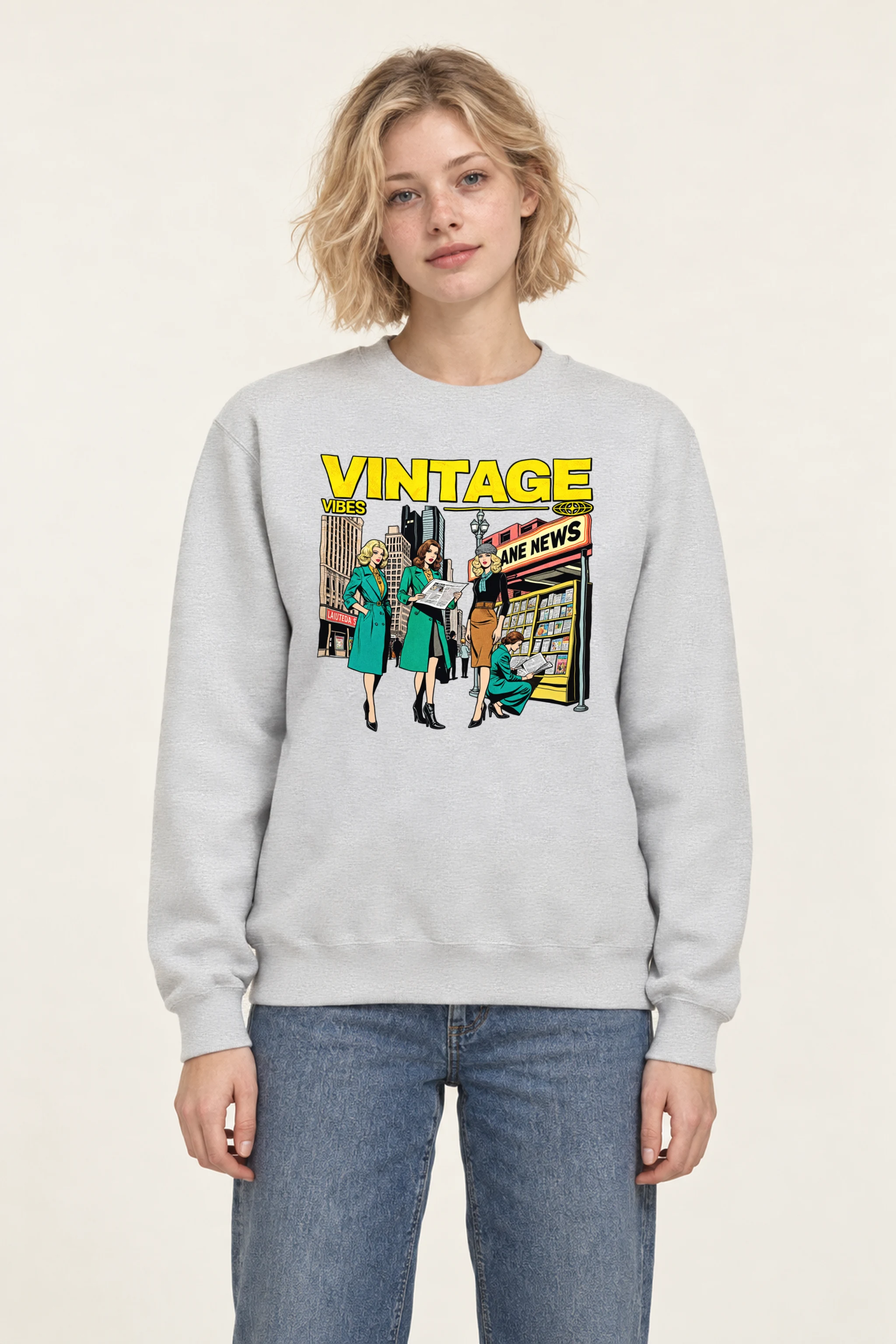 "Newsstand Style Crew" 1 Crewneck Sweatshirt