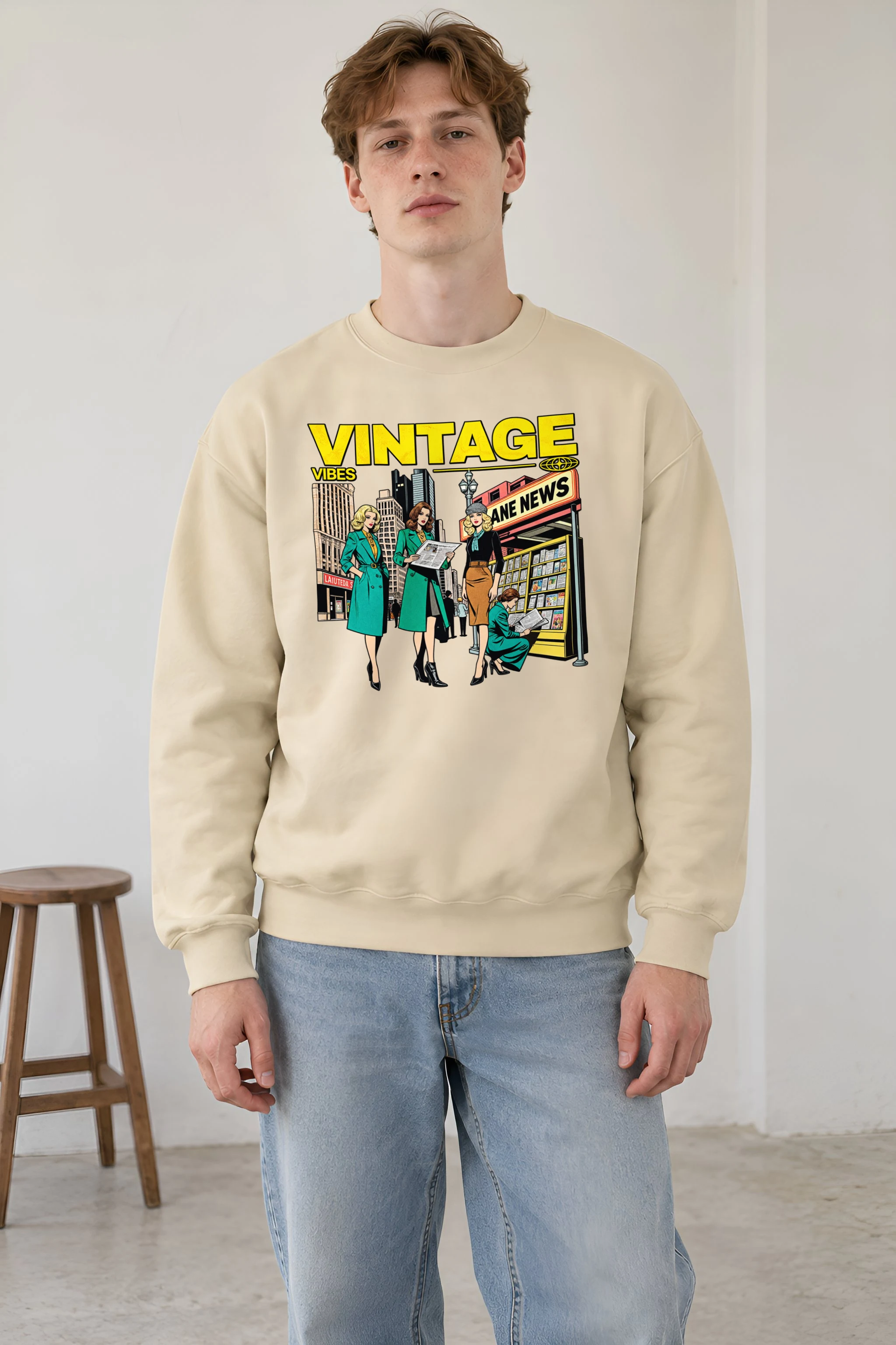 "Newsstand Style Crew" 1 Crewneck Sweatshirt