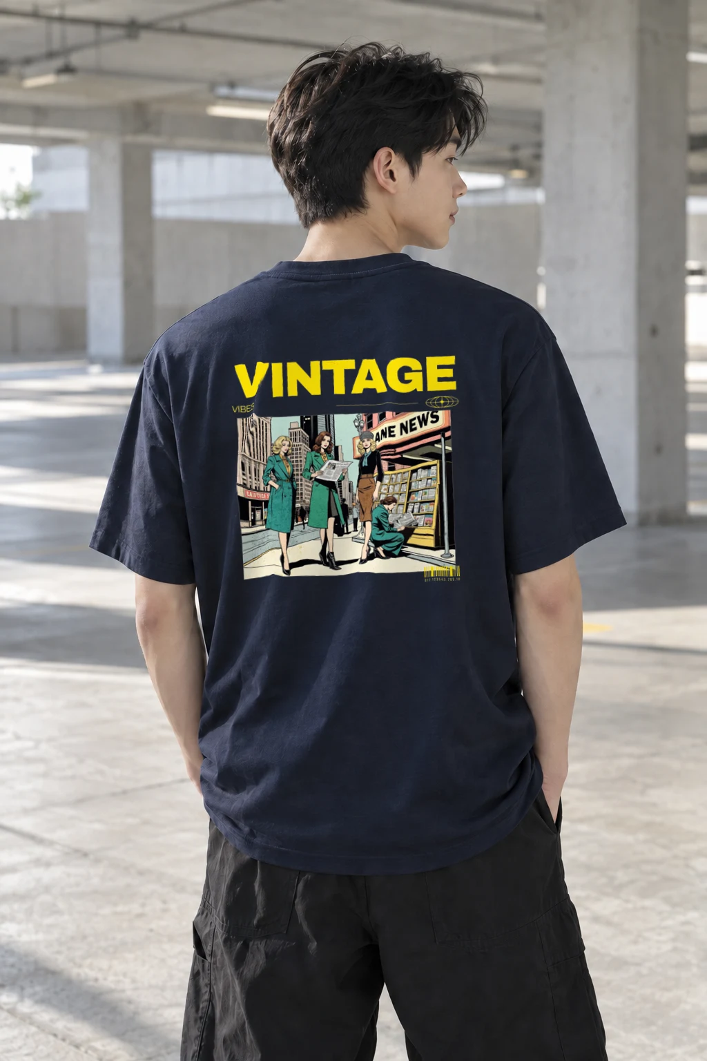 "Newsstand Trio" Heavyweight Unisex Crewneck T-shirt | Gildan 5000