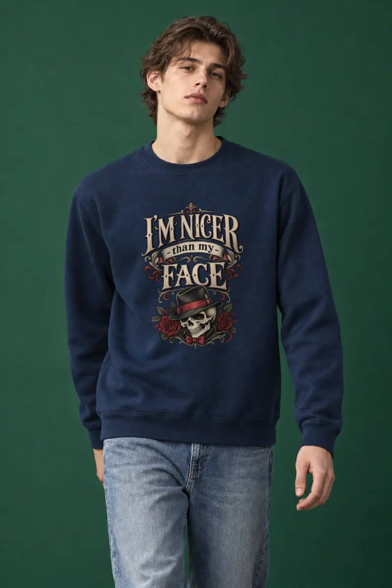 "Nicer Than My Face" Heavy Blend Unisex Crewneck Sweatshirt