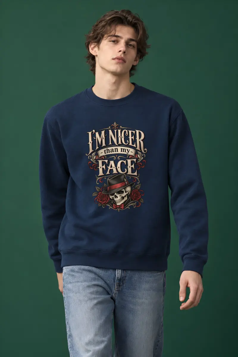 "Nicer Than My Face" Heavy Blend Unisex Crewneck Sweatshirt