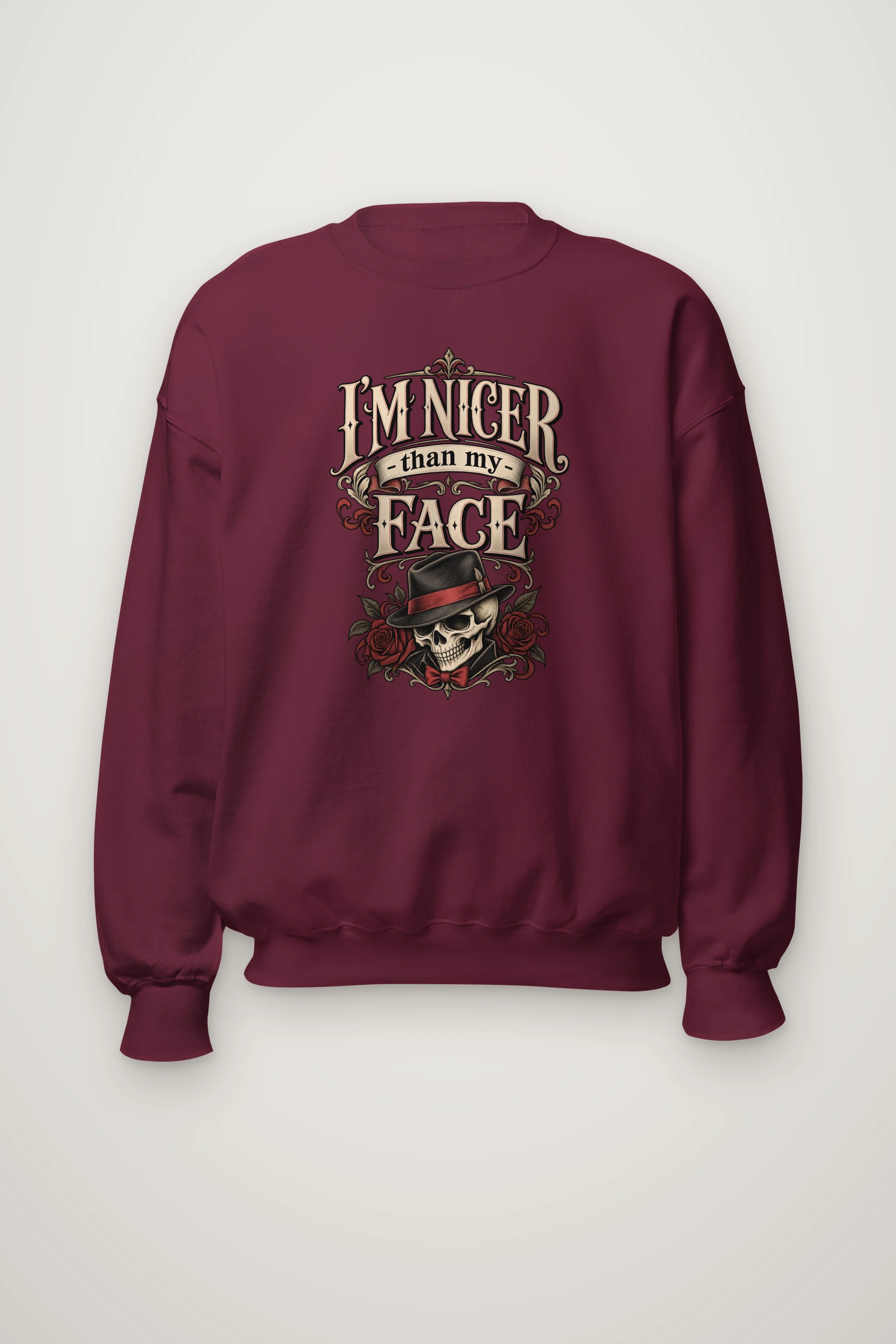 "Nicer Than My Face" Heavy Blend Unisex Crewneck Sweatshirt