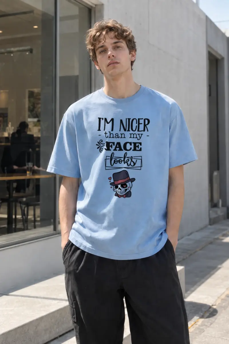 "Nicer Than My Face" Heavyweight Unisex Crewneck T-shirt | Gildan 5000