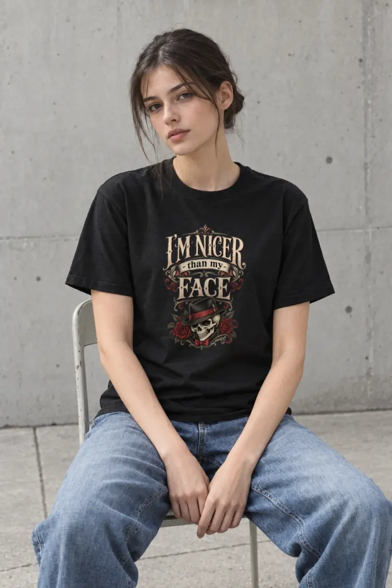"Nicer Than My Face" Heavyweight Unisex Crewneck T-shirt