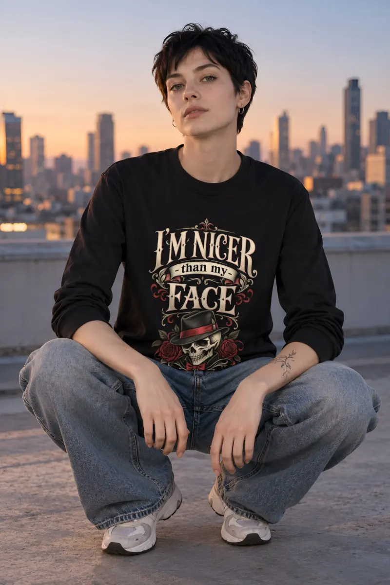 "Nicer Than My Face" Unisex Longsleeve T-shirt