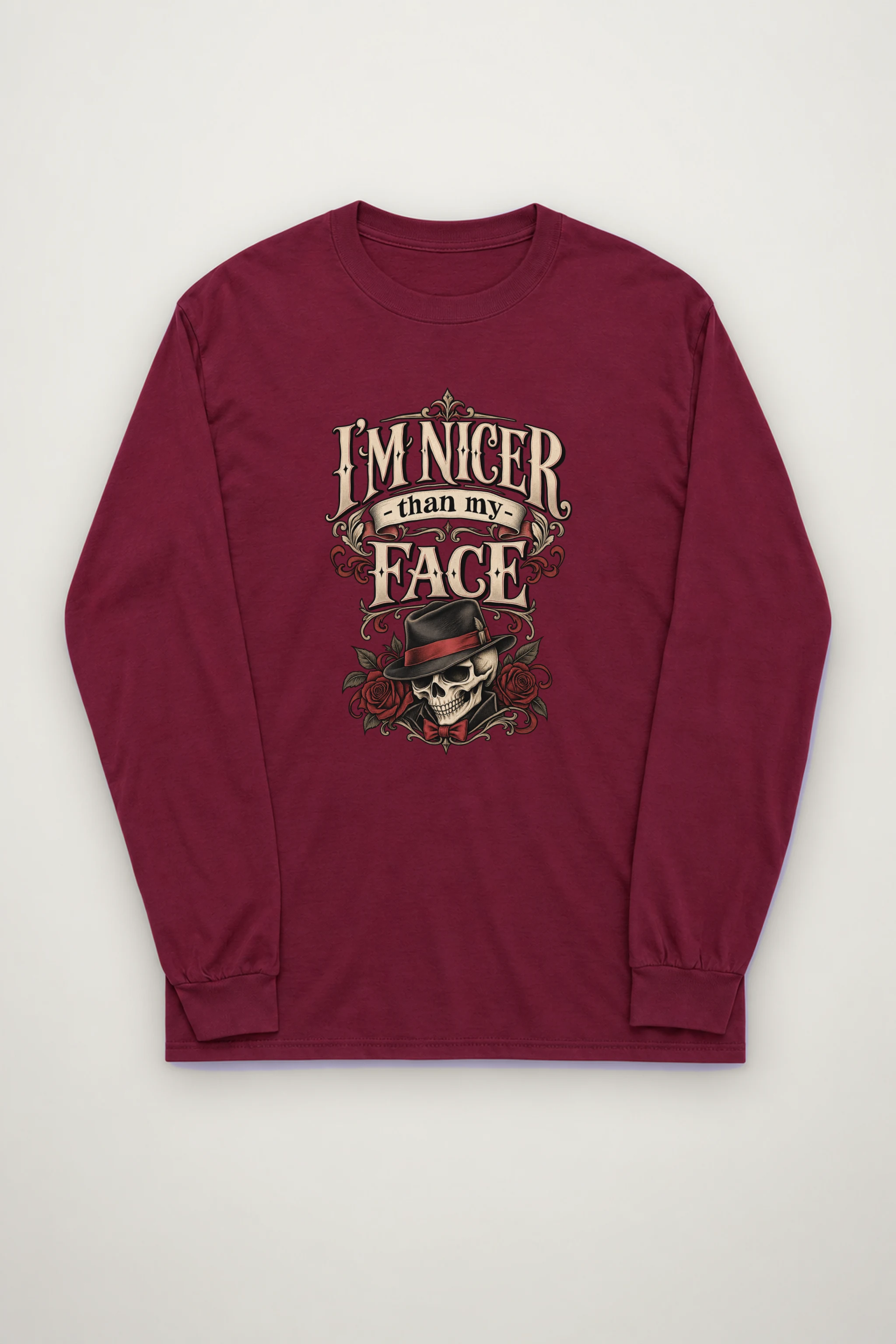 "Nicer Than My Face" Unisex Longsleeve T-shirt