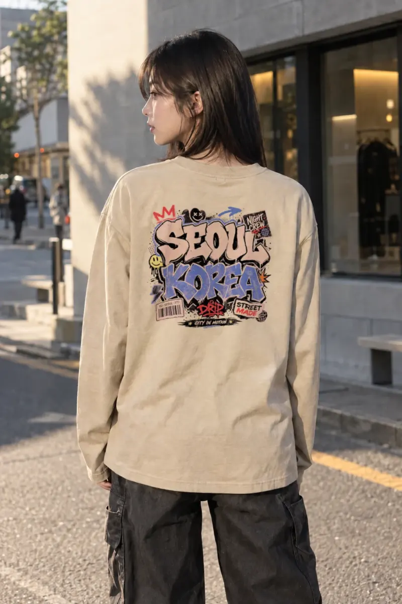 "Night Crew Seoul" Unisex Longsleeve T-shirt | Gildan 2400